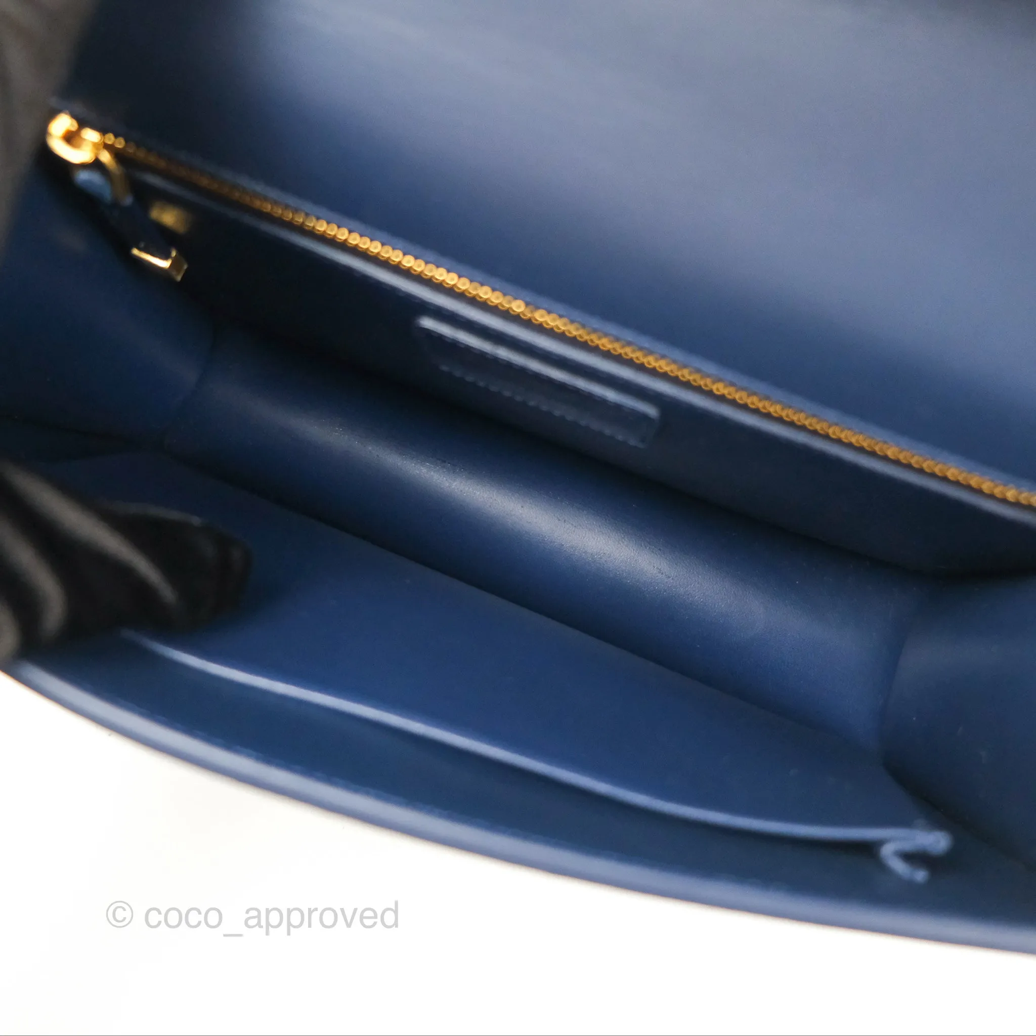 Dior 30 Montaigne Bag Navy Shiny Crinkled Lambskin