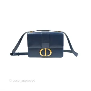 Dior 30 Montaigne Bag Navy Shiny Crinkled Lambskin