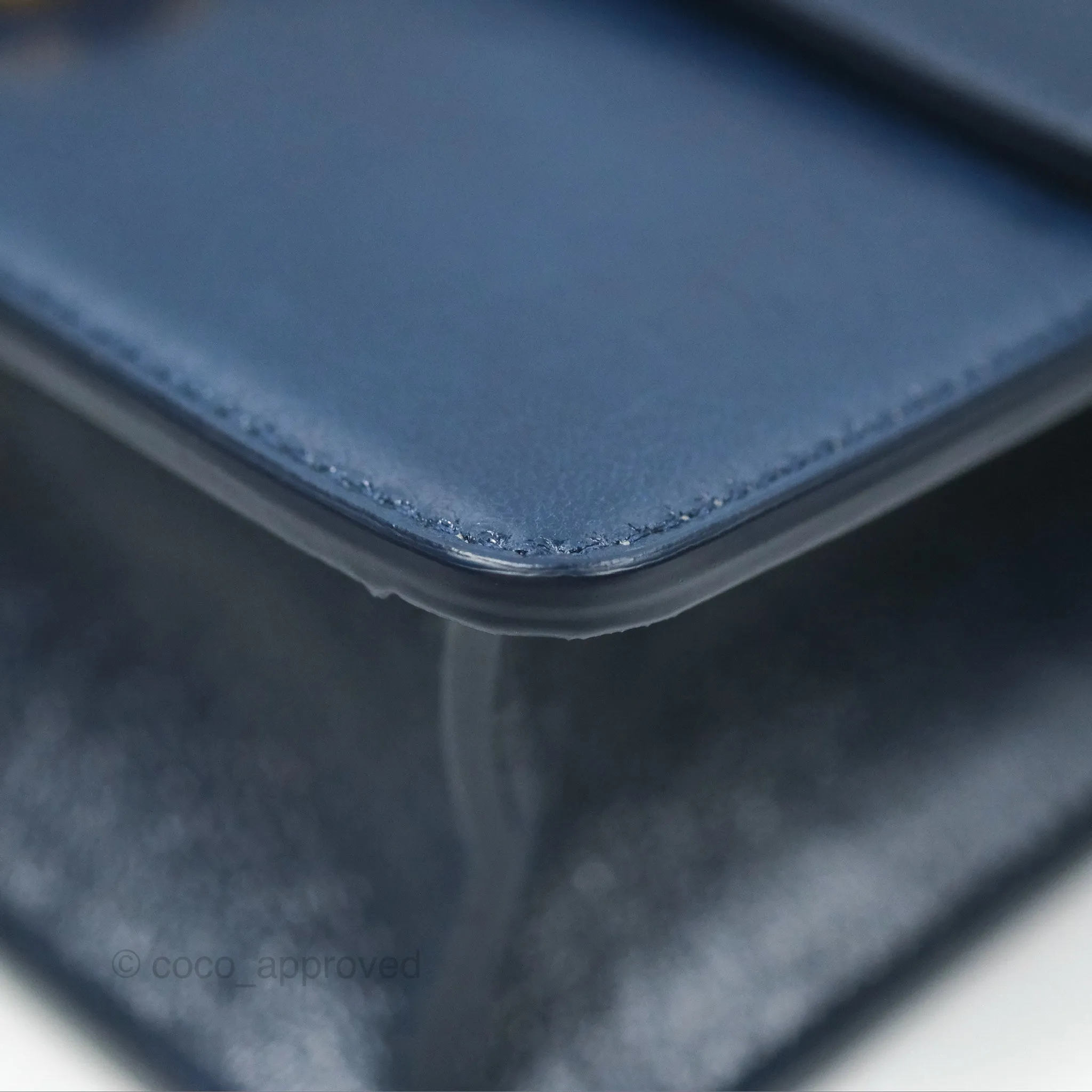 Dior 30 Montaigne Bag Navy Shiny Crinkled Lambskin