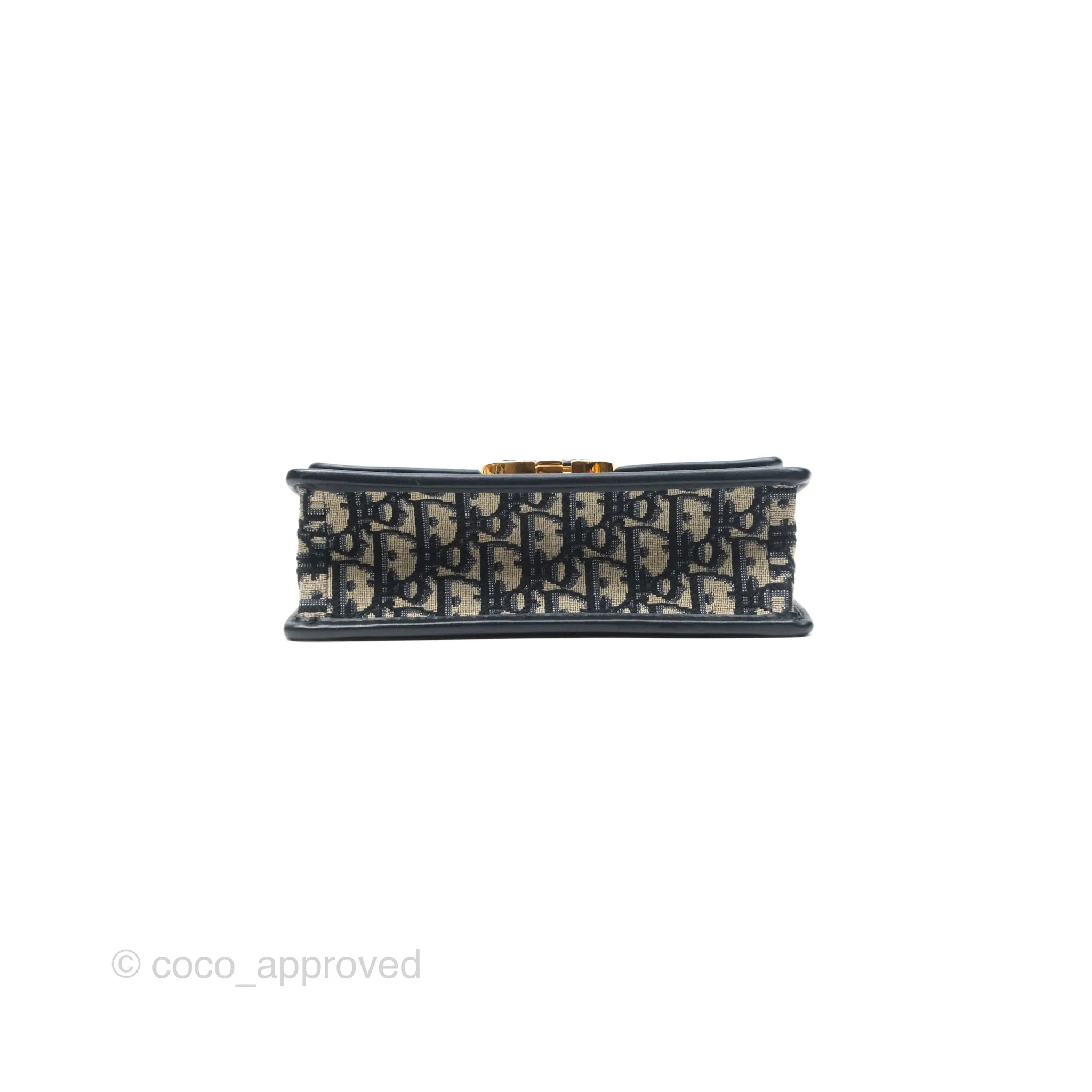 Dior 30 Montaigne East-West Bag With Chain Blue Dior Oblique Jacquard