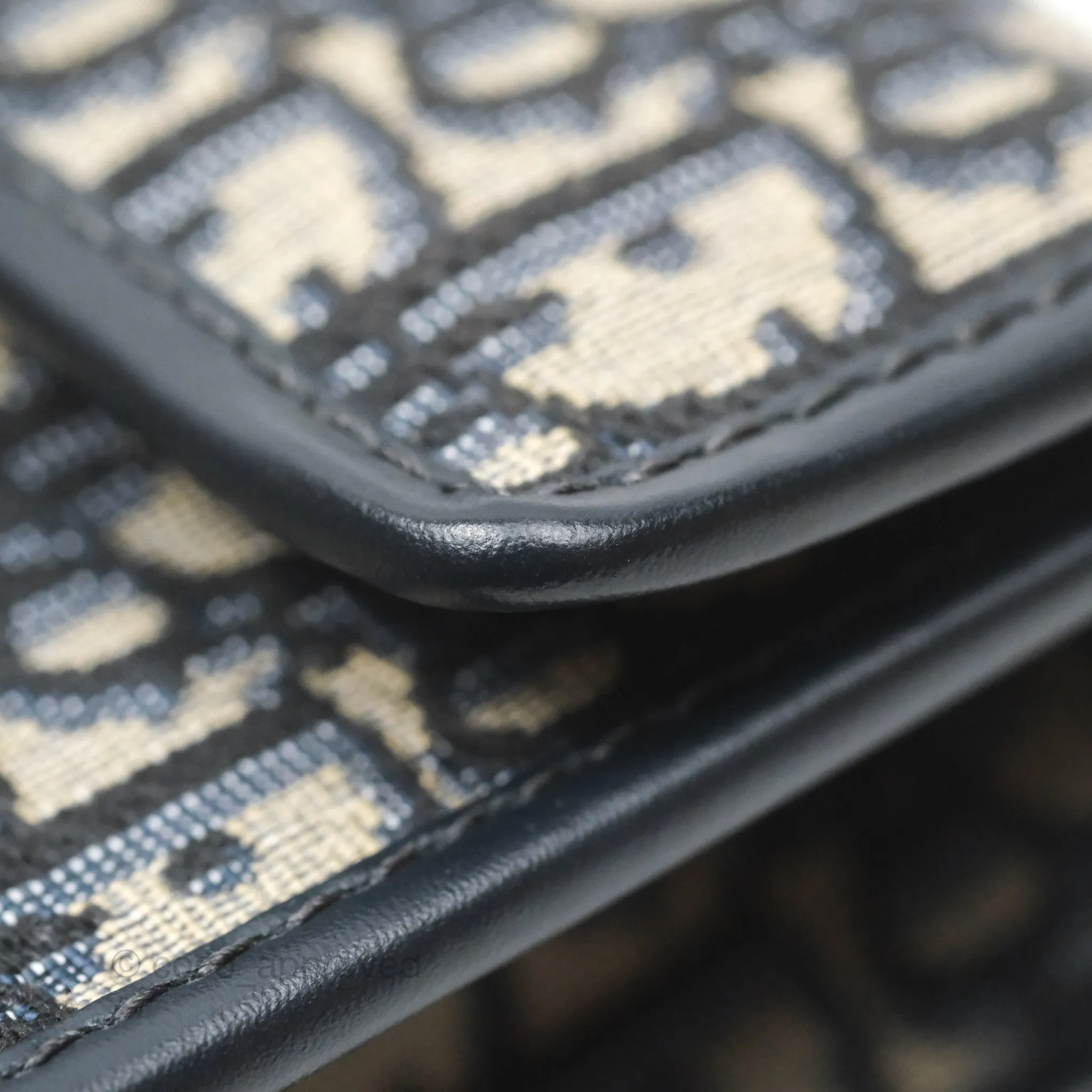 Dior 30 Montaigne East-West Bag With Chain Blue Dior Oblique Jacquard