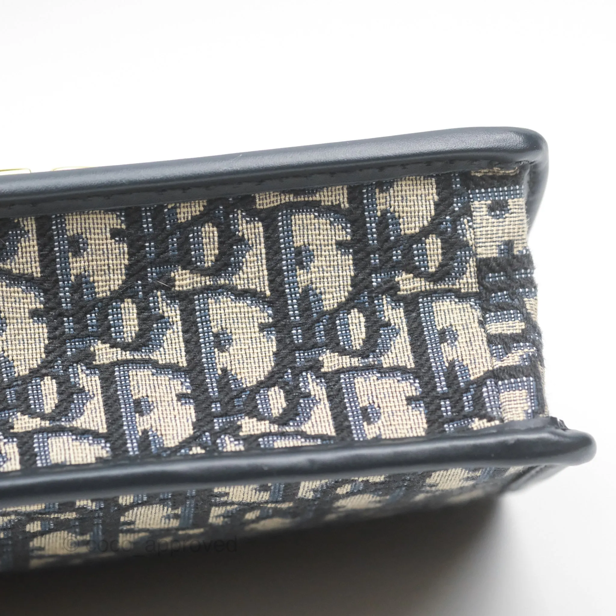 Dior 30 Montaigne East-West Bag With Chain Blue Dior Oblique Jacquard