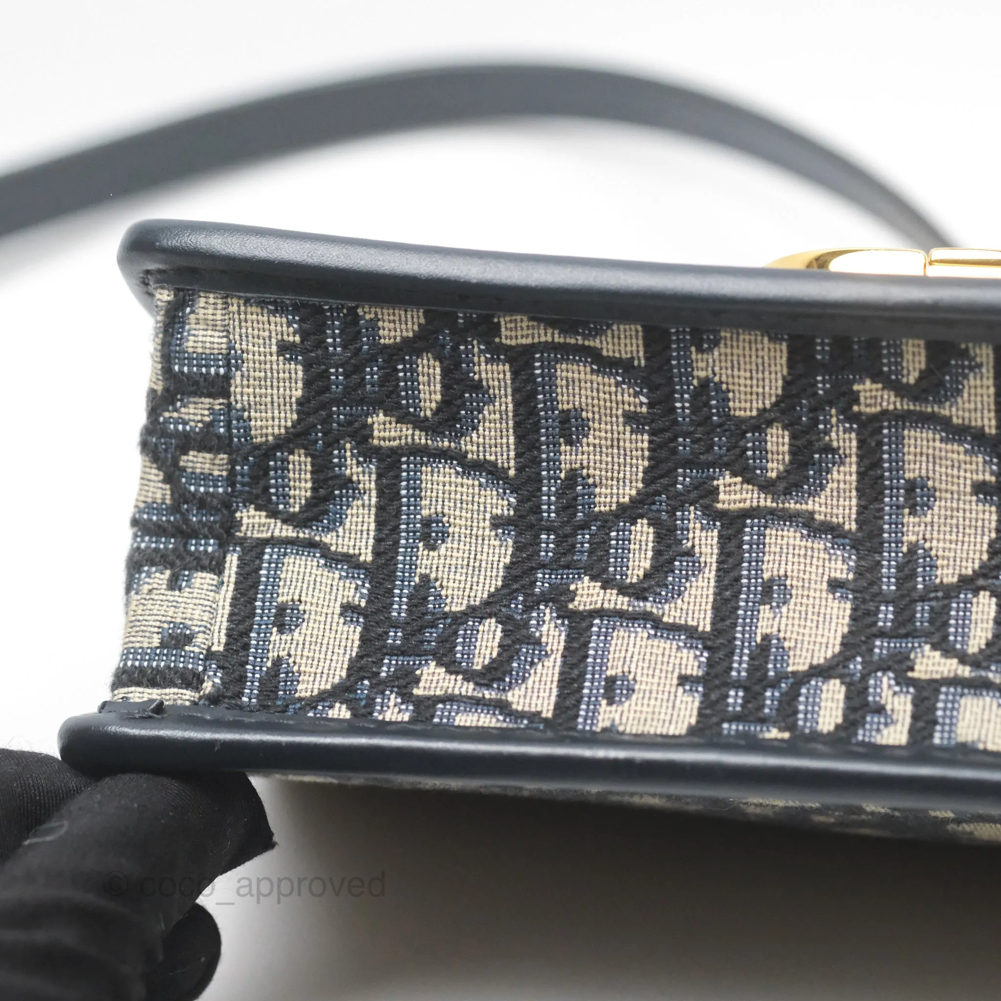 Dior 30 Montaigne East-West Bag With Chain Blue Dior Oblique Jacquard