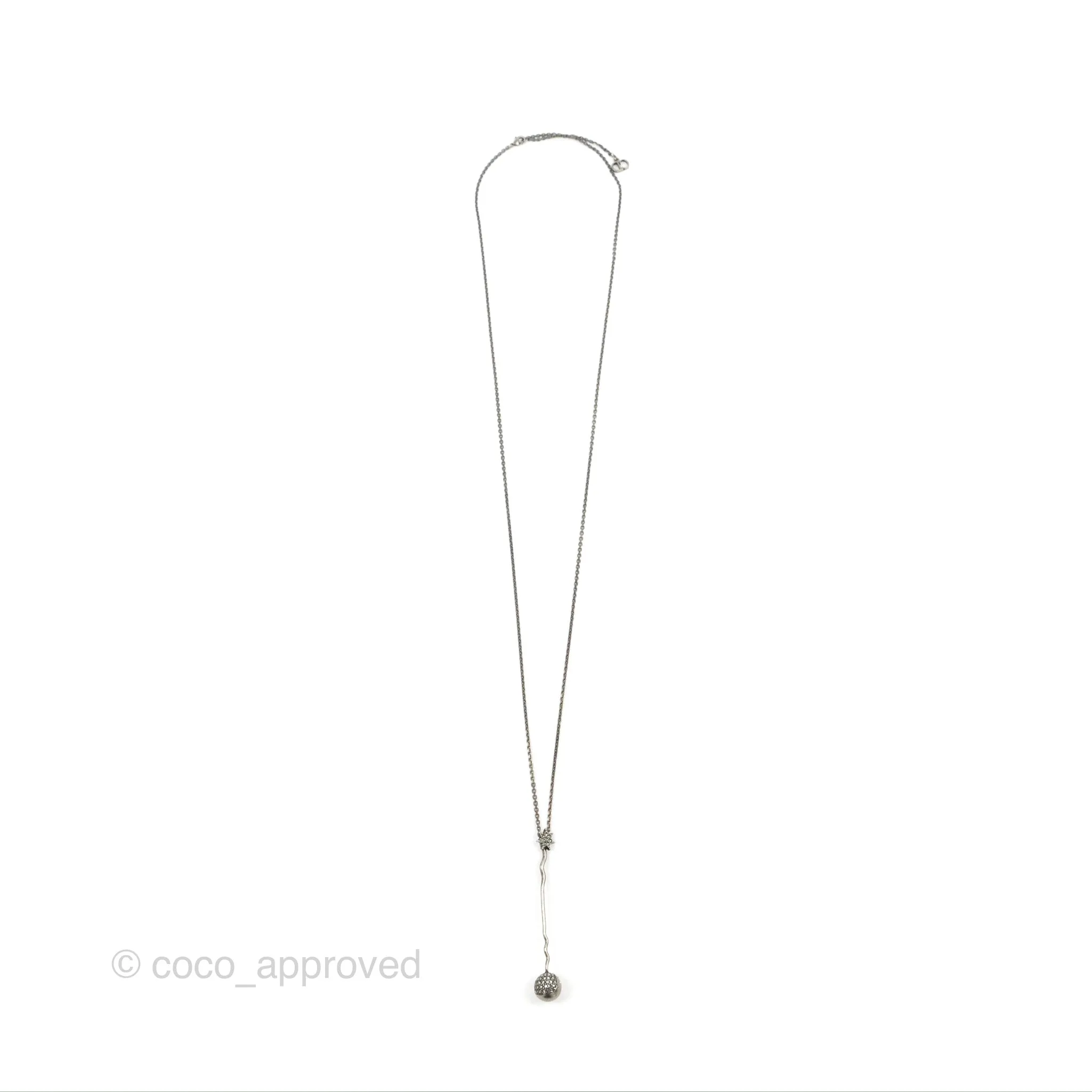 Dior Crystal Star Sphere Pendant Long Necklace