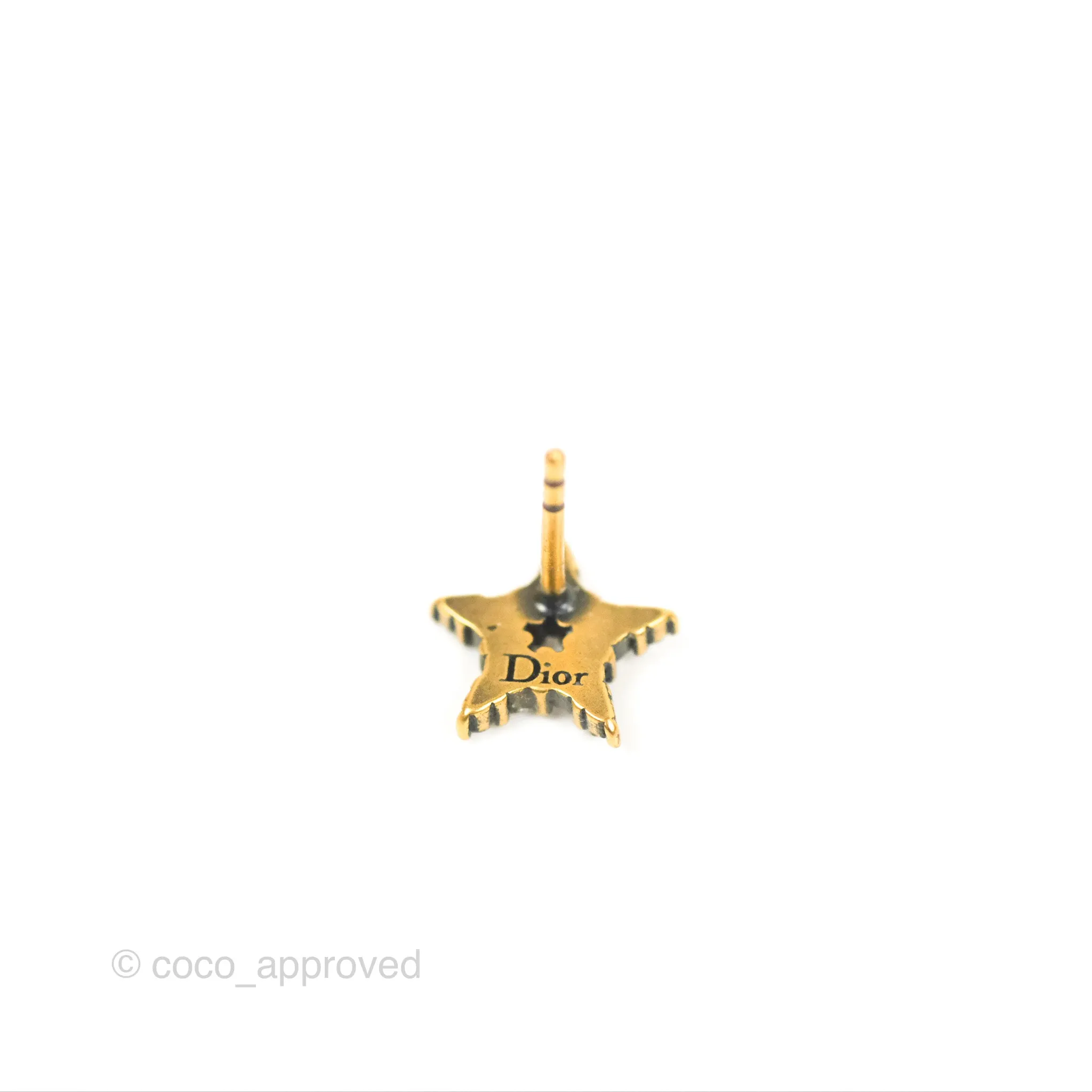Dior Crystal Star Tribal Earrings Gold Tone