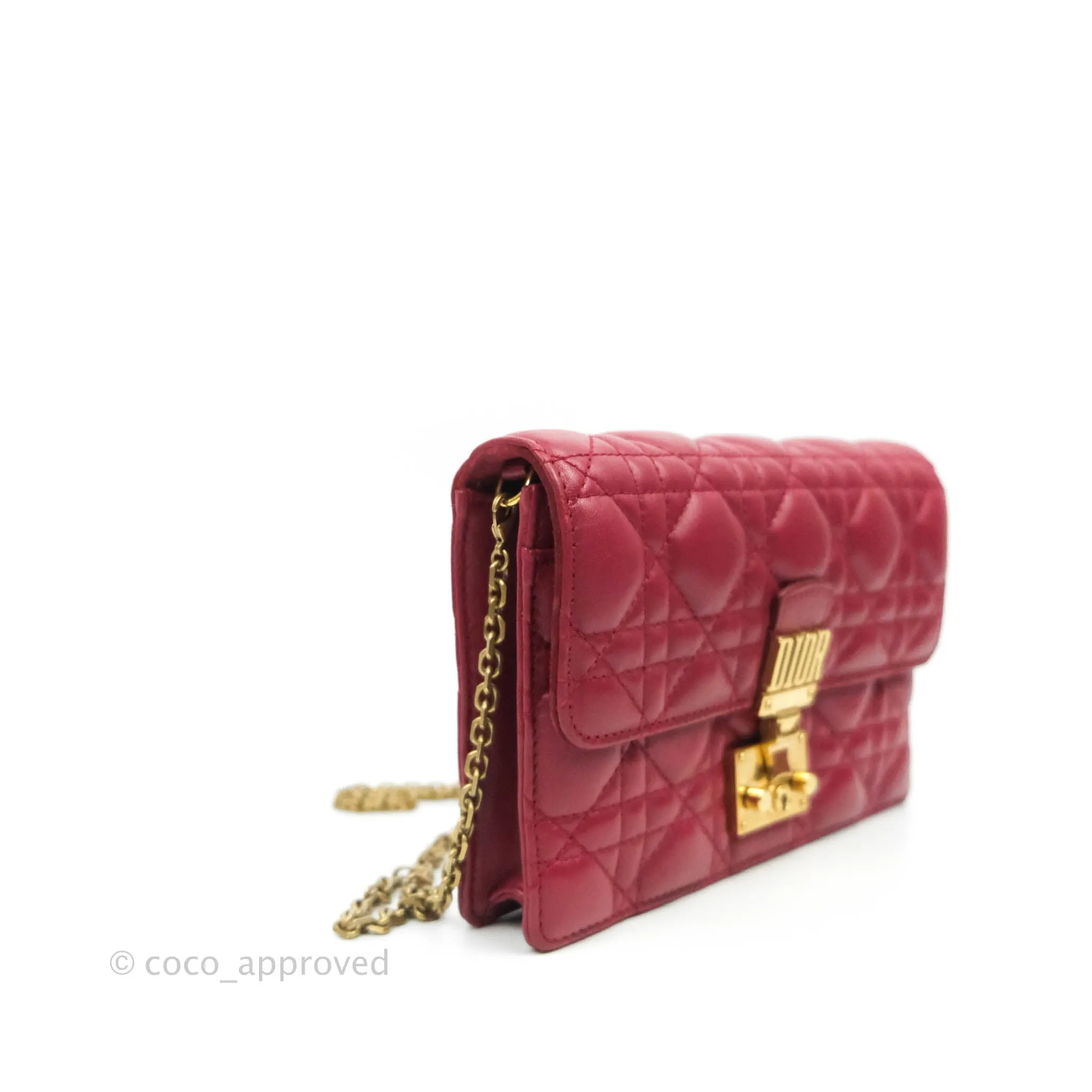 Dior DiorAddict WOC Red Lambskin Gold Hardware