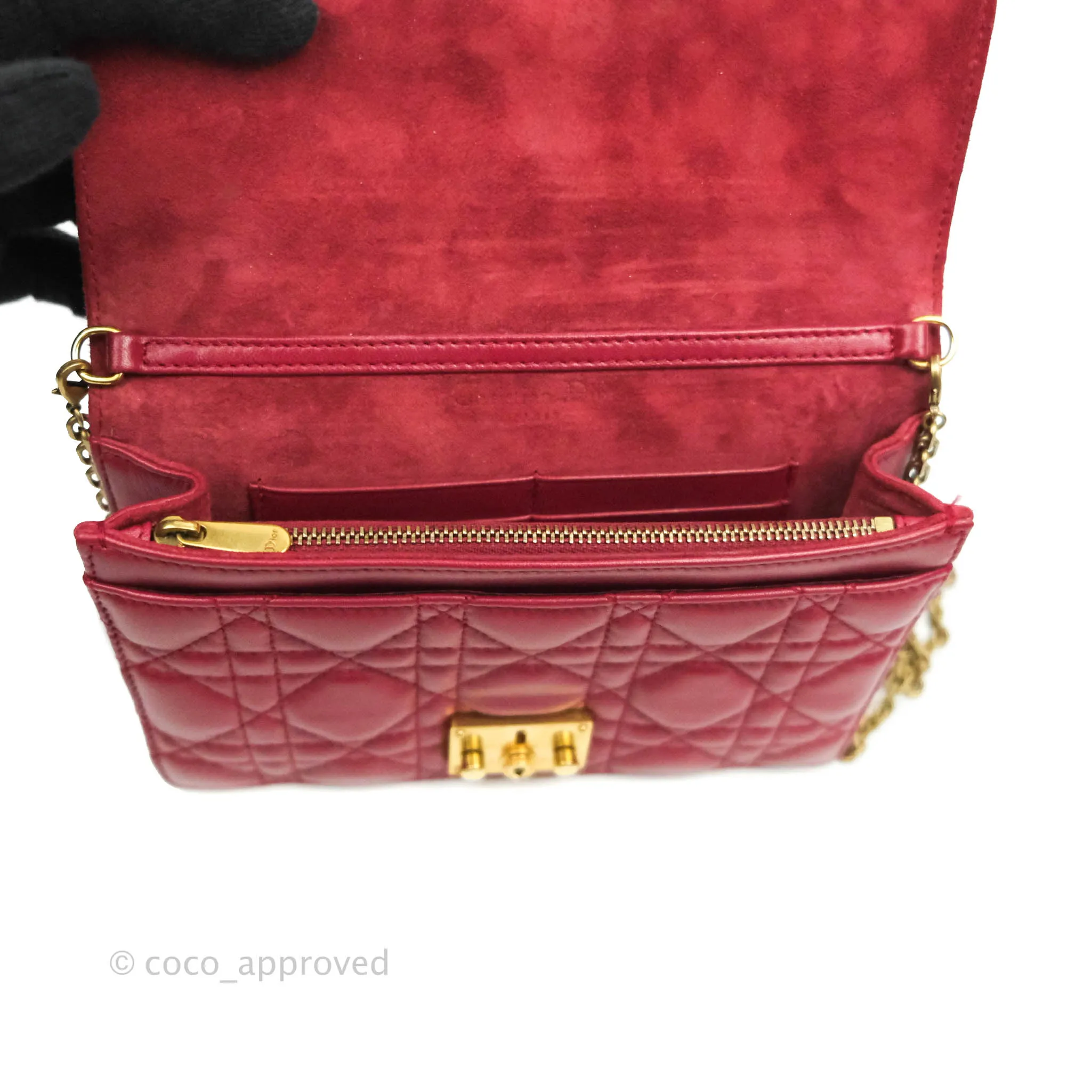 Dior DiorAddict WOC Red Lambskin Gold Hardware
