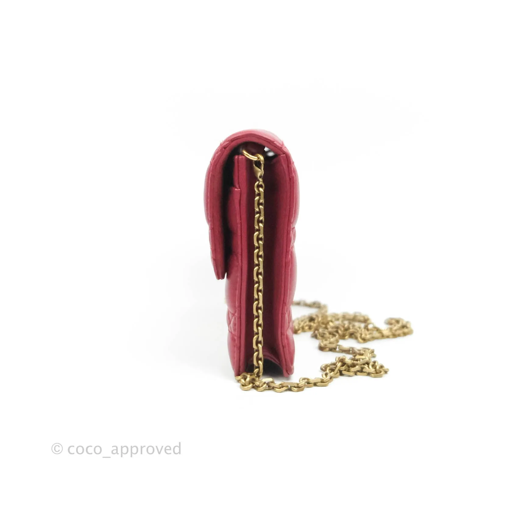 Dior DiorAddict WOC Red Lambskin Gold Hardware