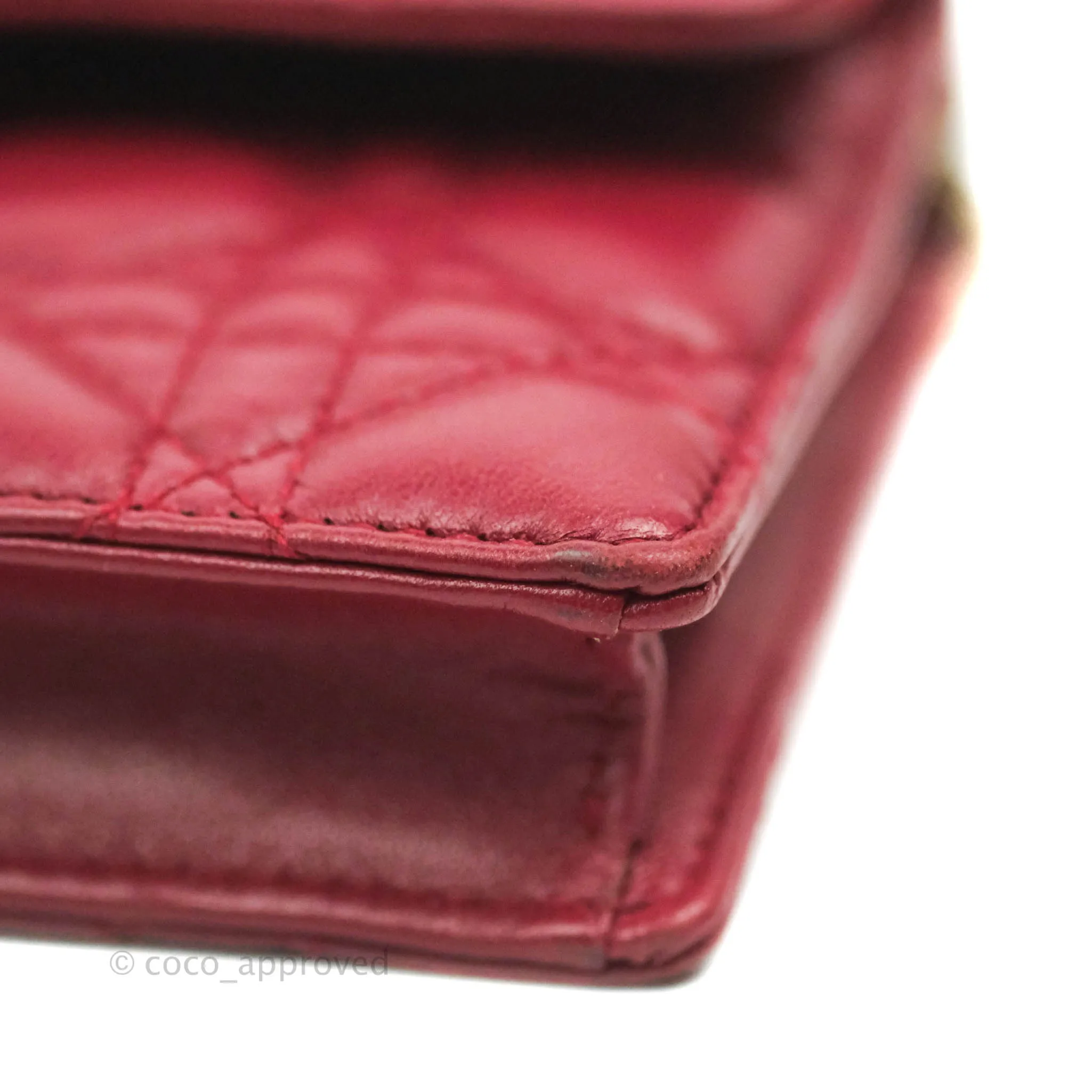 Dior DiorAddict WOC Red Lambskin Gold Hardware