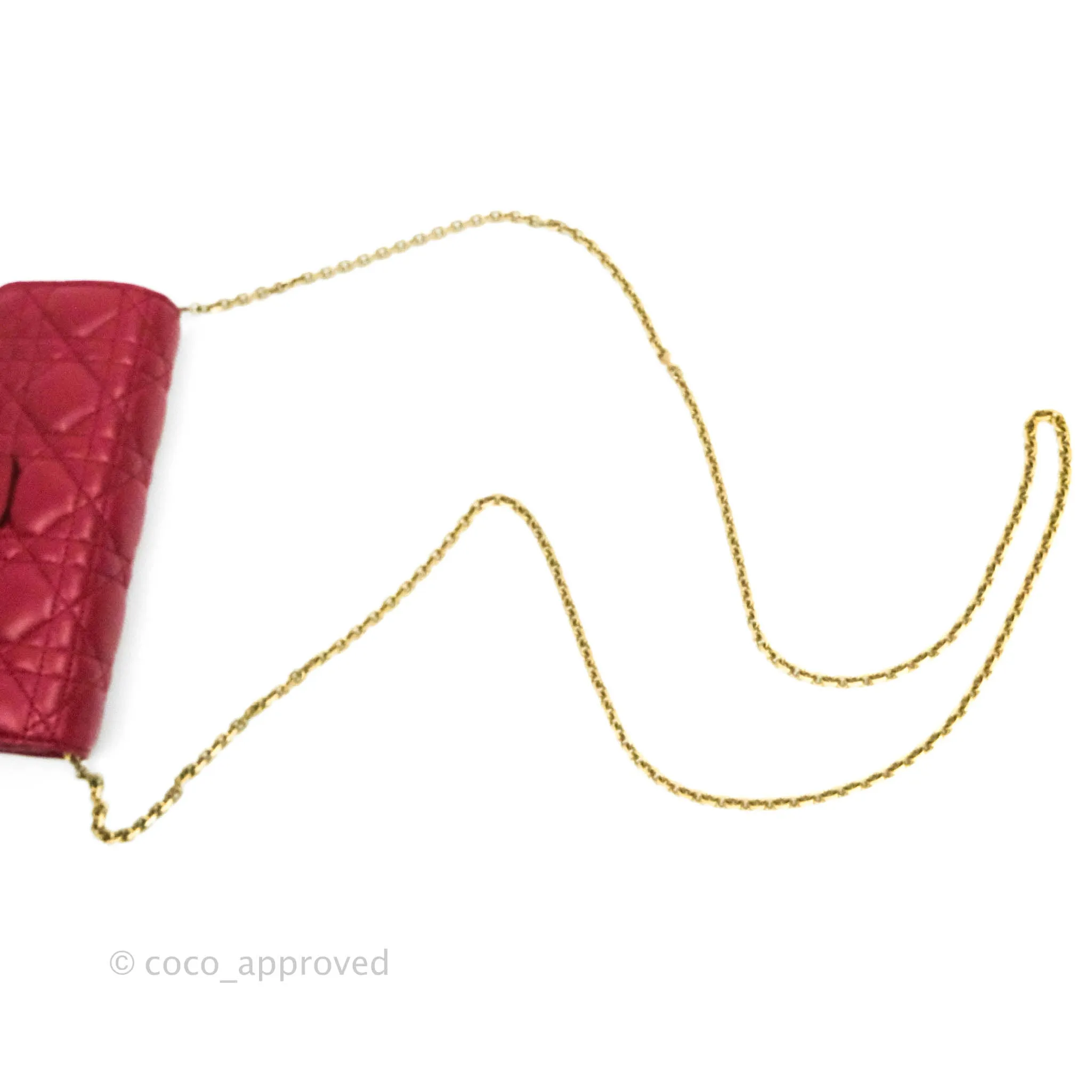 Dior DiorAddict WOC Red Lambskin Gold Hardware