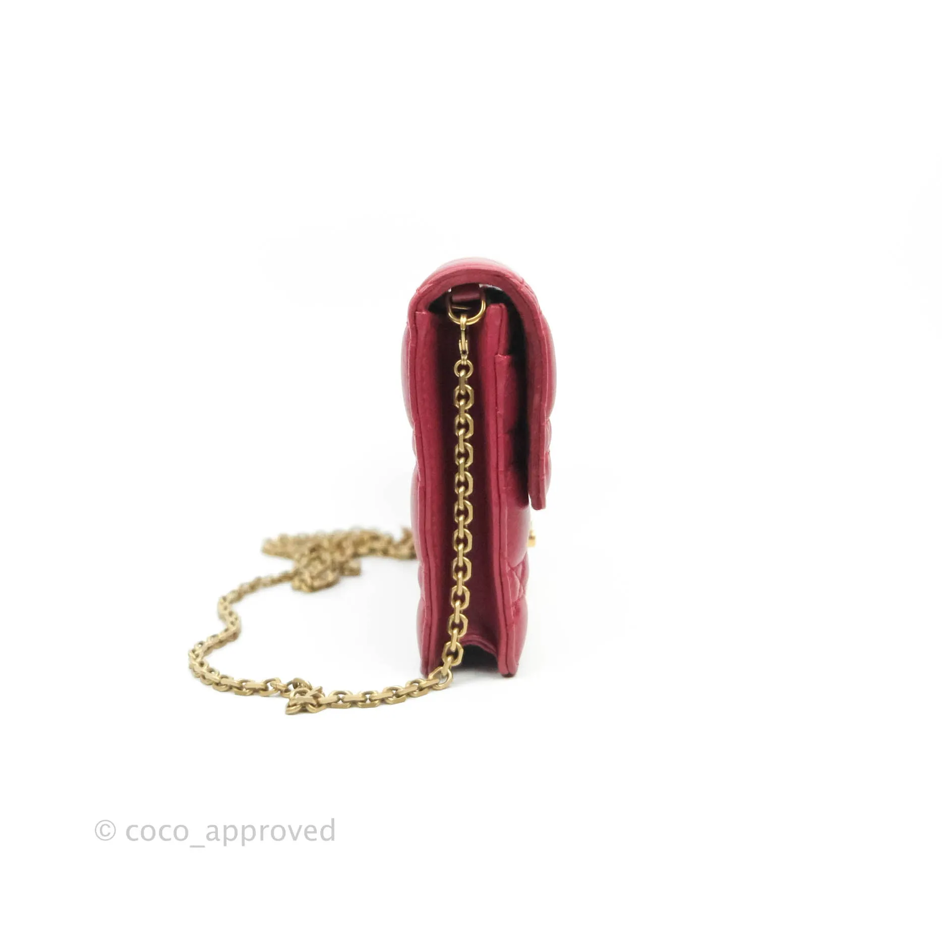 Dior DiorAddict WOC Red Lambskin Gold Hardware