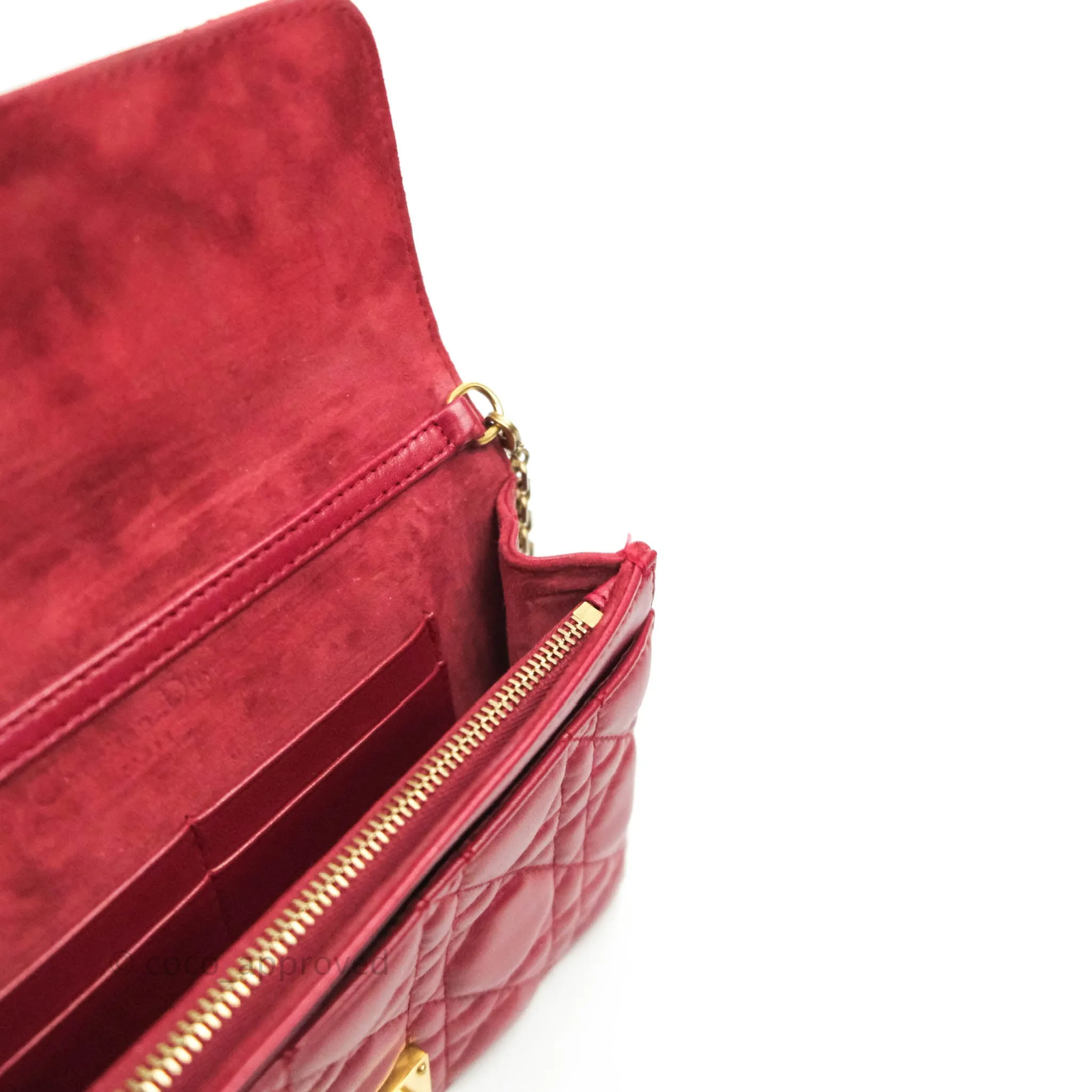Dior DiorAddict WOC Red Lambskin Gold Hardware