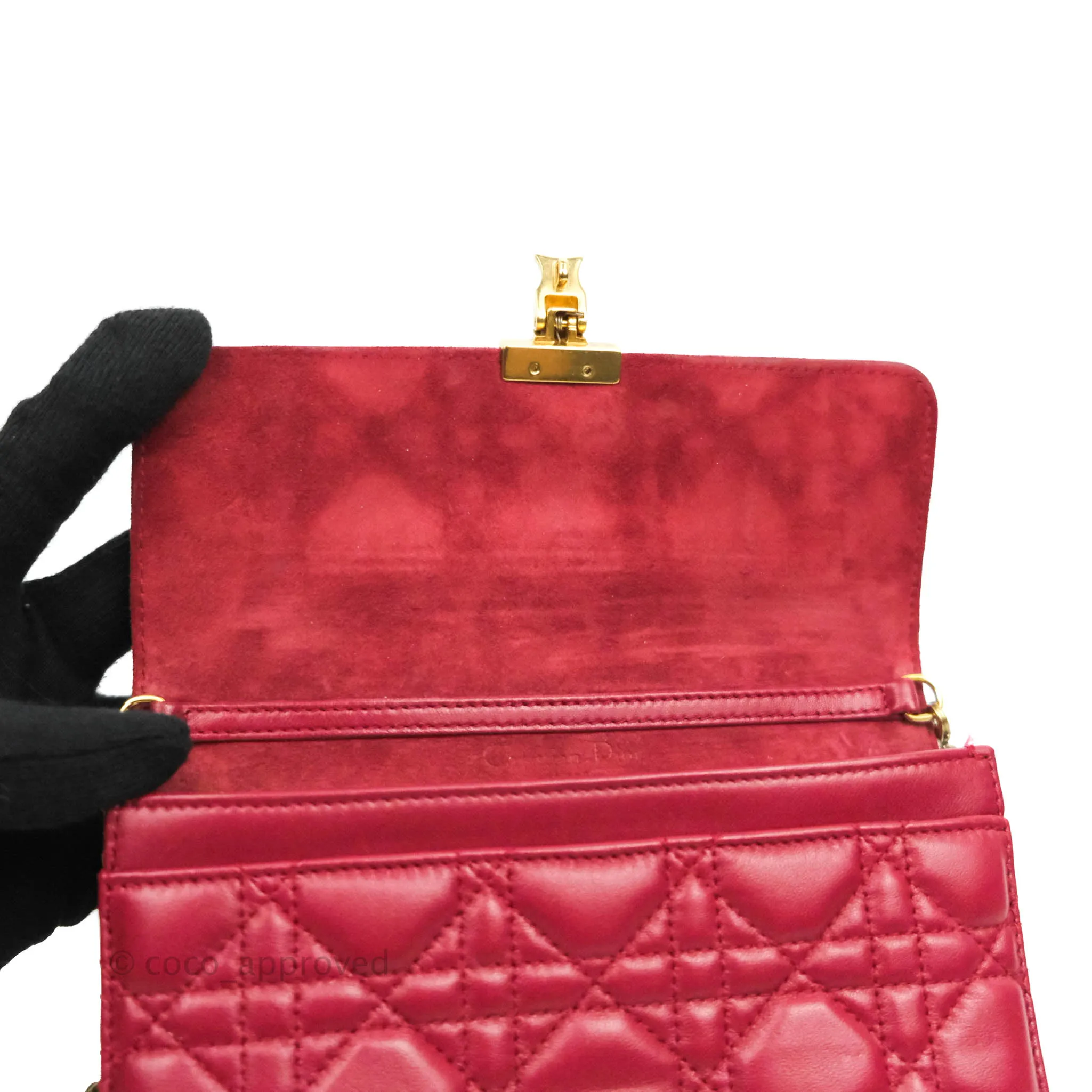 Dior DiorAddict WOC Red Lambskin Gold Hardware
