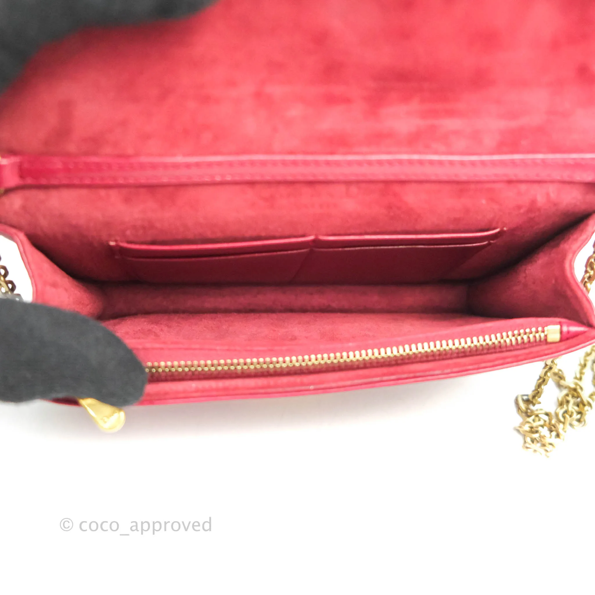 Dior DiorAddict WOC Red Lambskin Gold Hardware