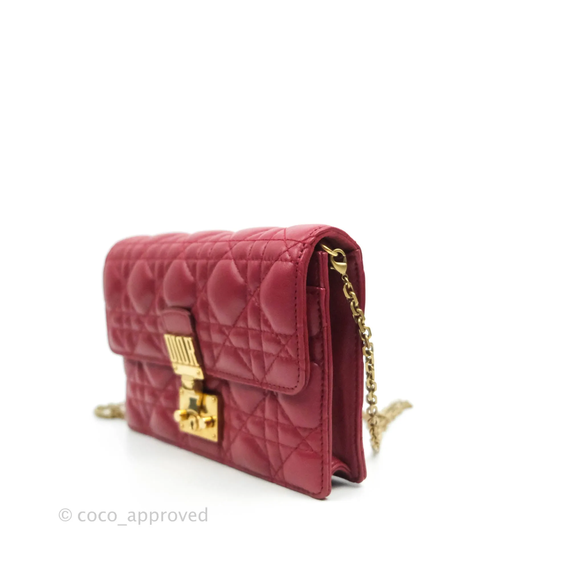 Dior DiorAddict WOC Red Lambskin Gold Hardware