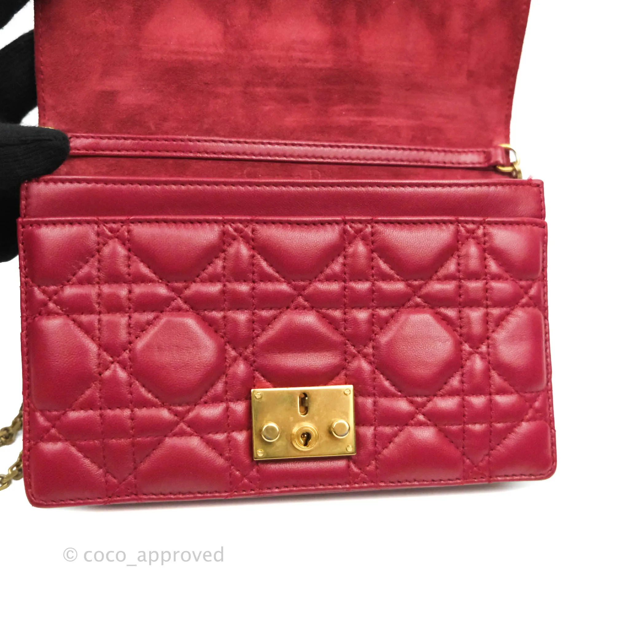 Dior DiorAddict WOC Red Lambskin Gold Hardware