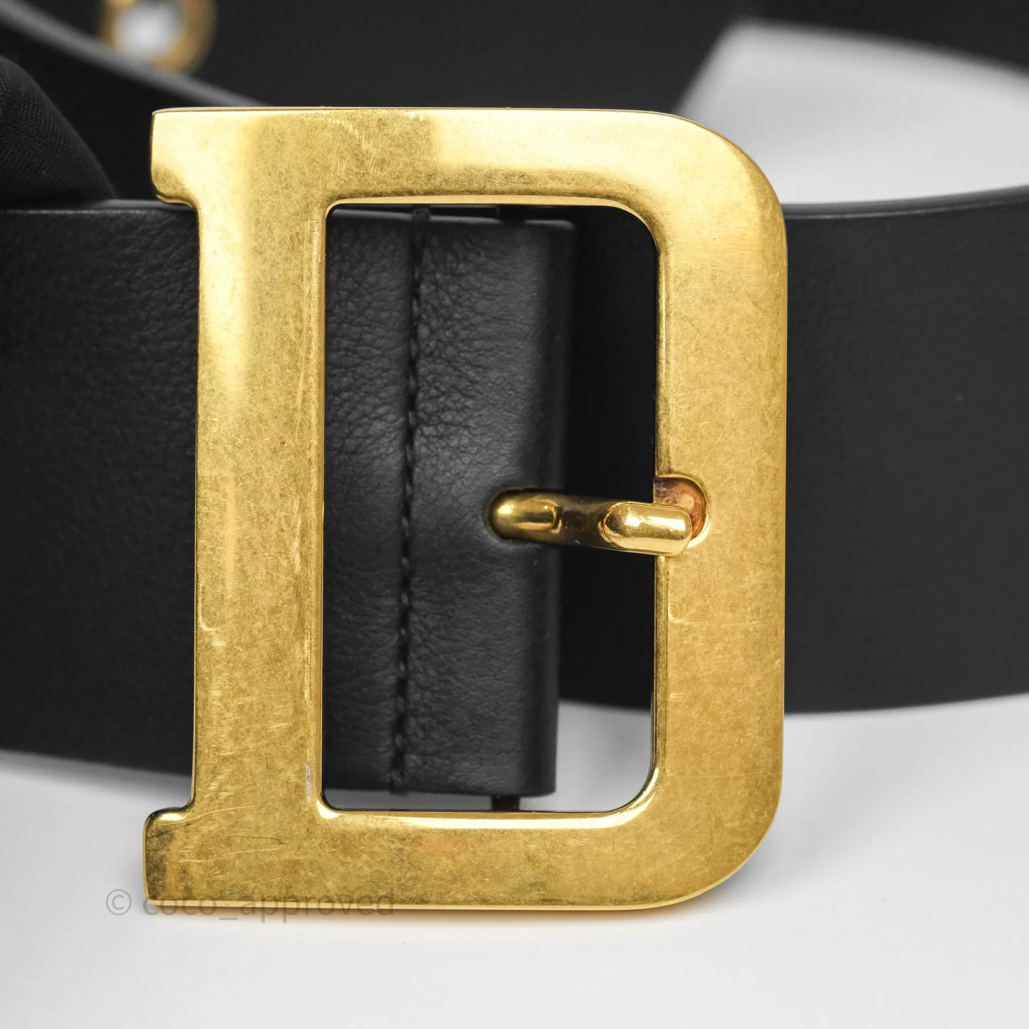 Dior Diorquake Belt Black Calfskin Size 85
