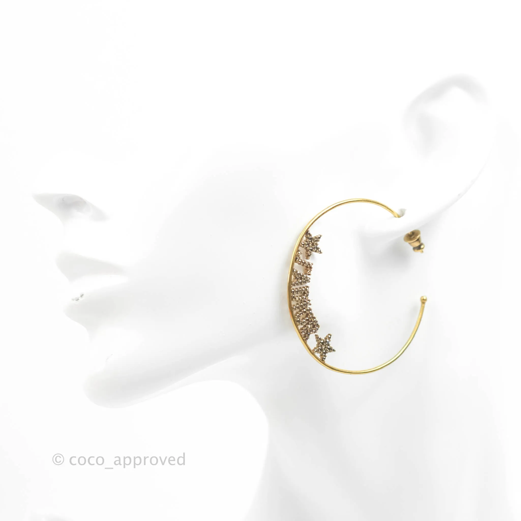 Dior J'adore Hoops Earrings Antique Gold