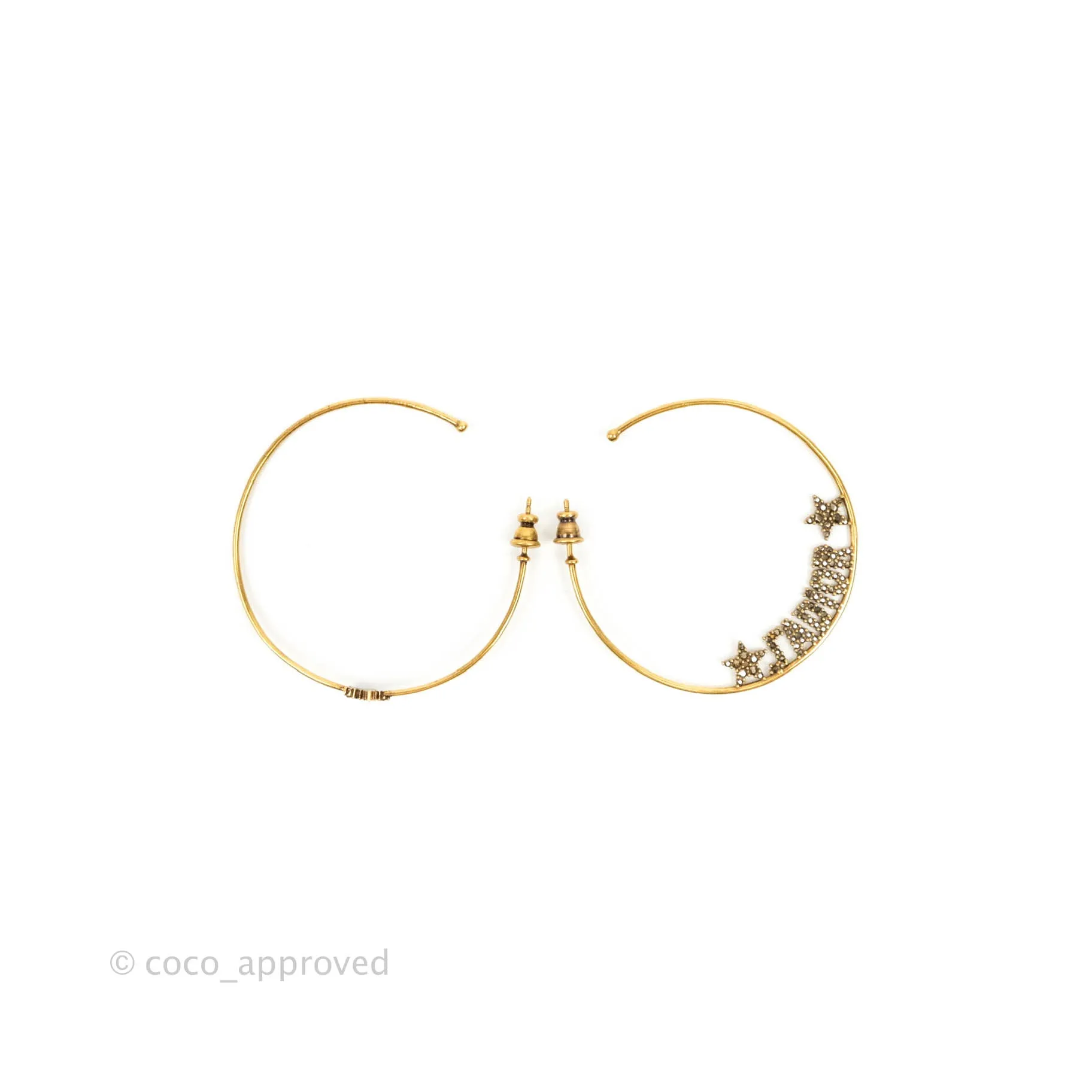 Dior J'adore Hoops Earrings Antique Gold