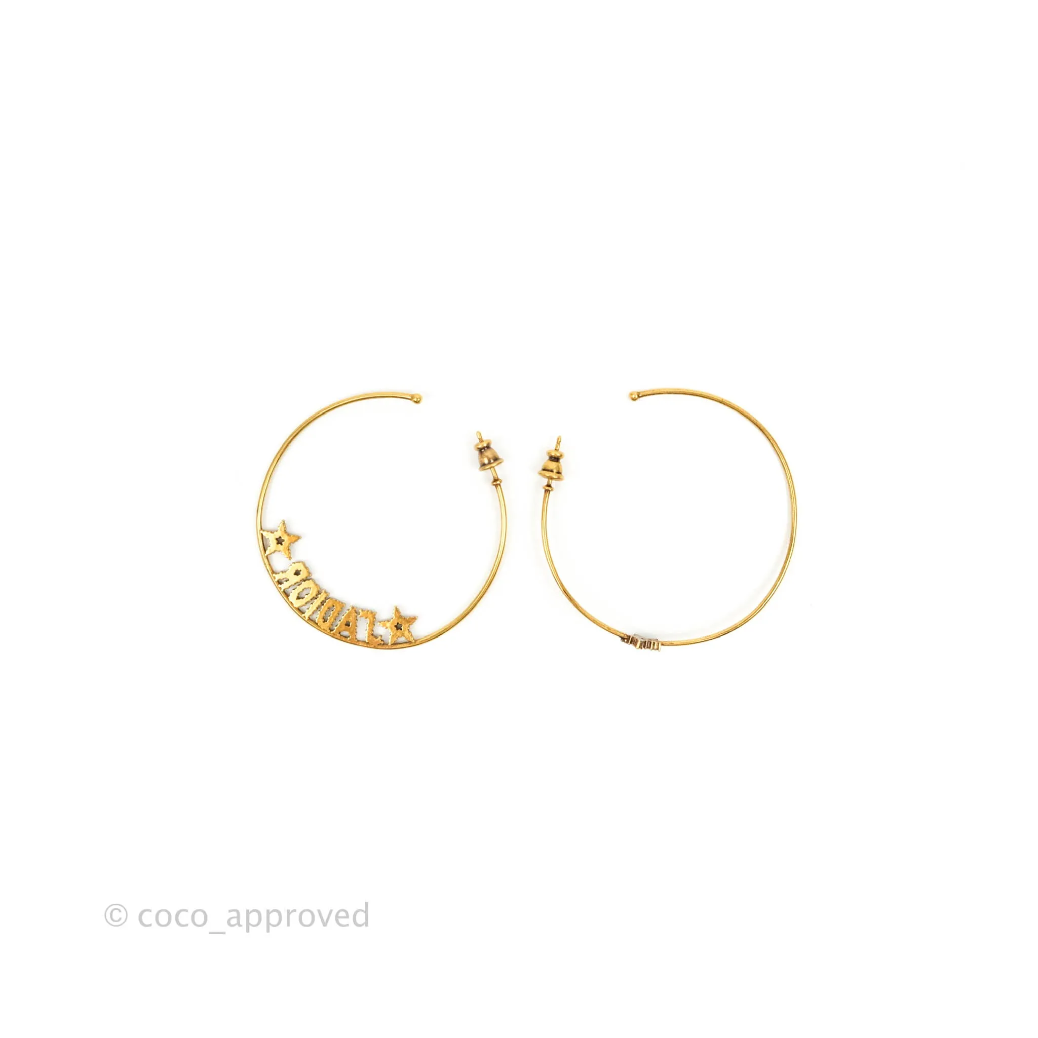 Dior J'adore Hoops Earrings Antique Gold