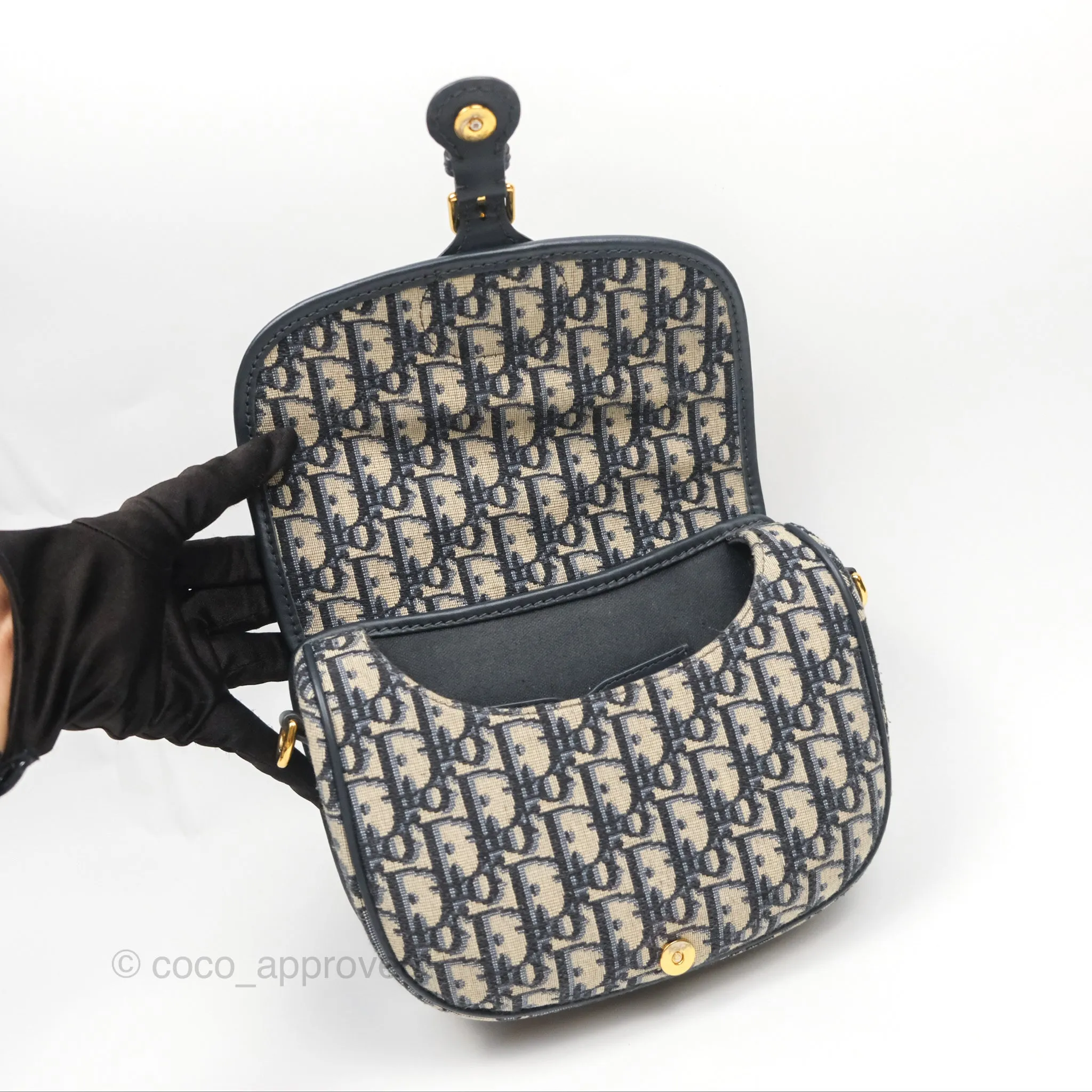 Dior Medium Bobby Bag Blue Oblique Jacquard Canvas
