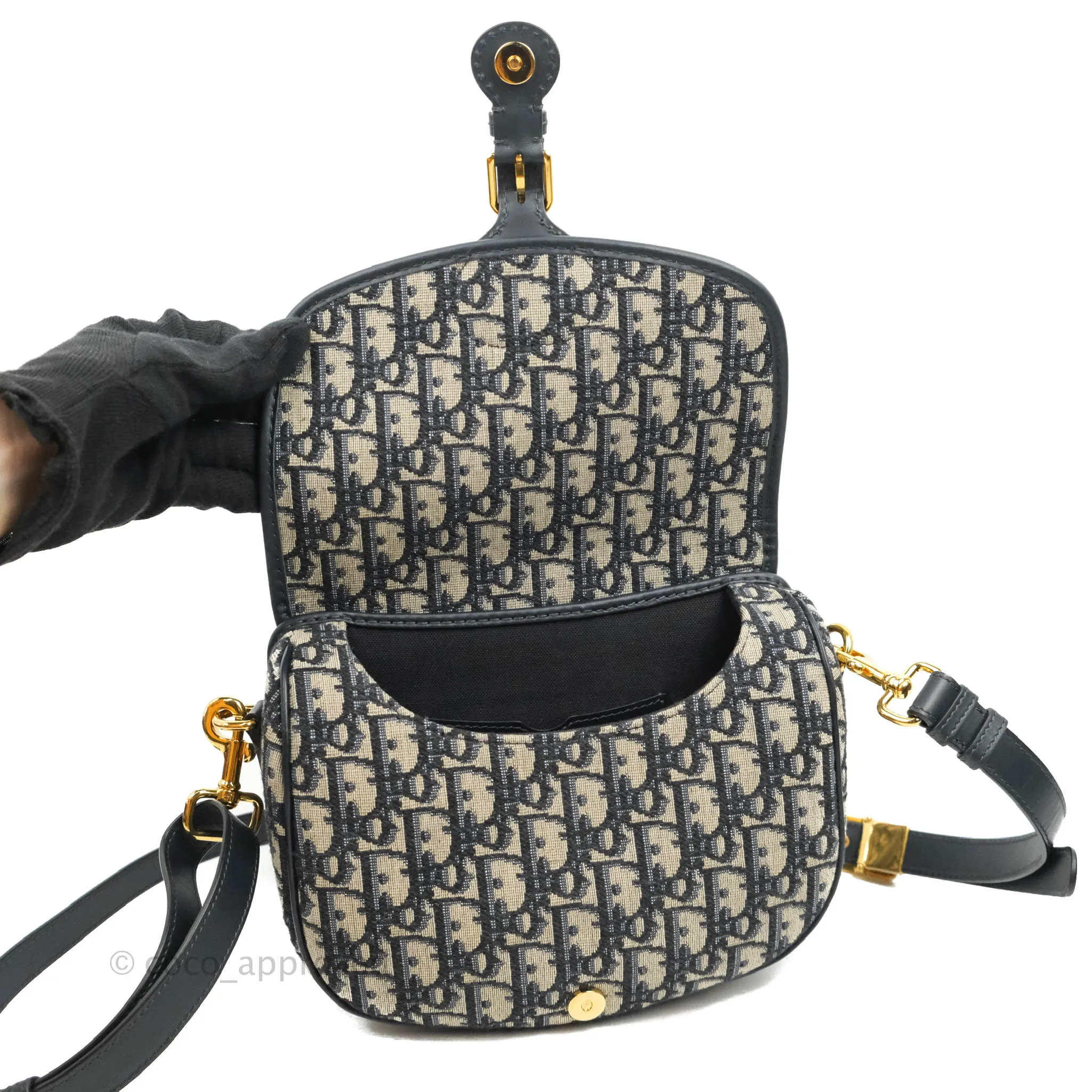 Dior Medium Bobby Bag Blue Oblique Jacquard Canvas
