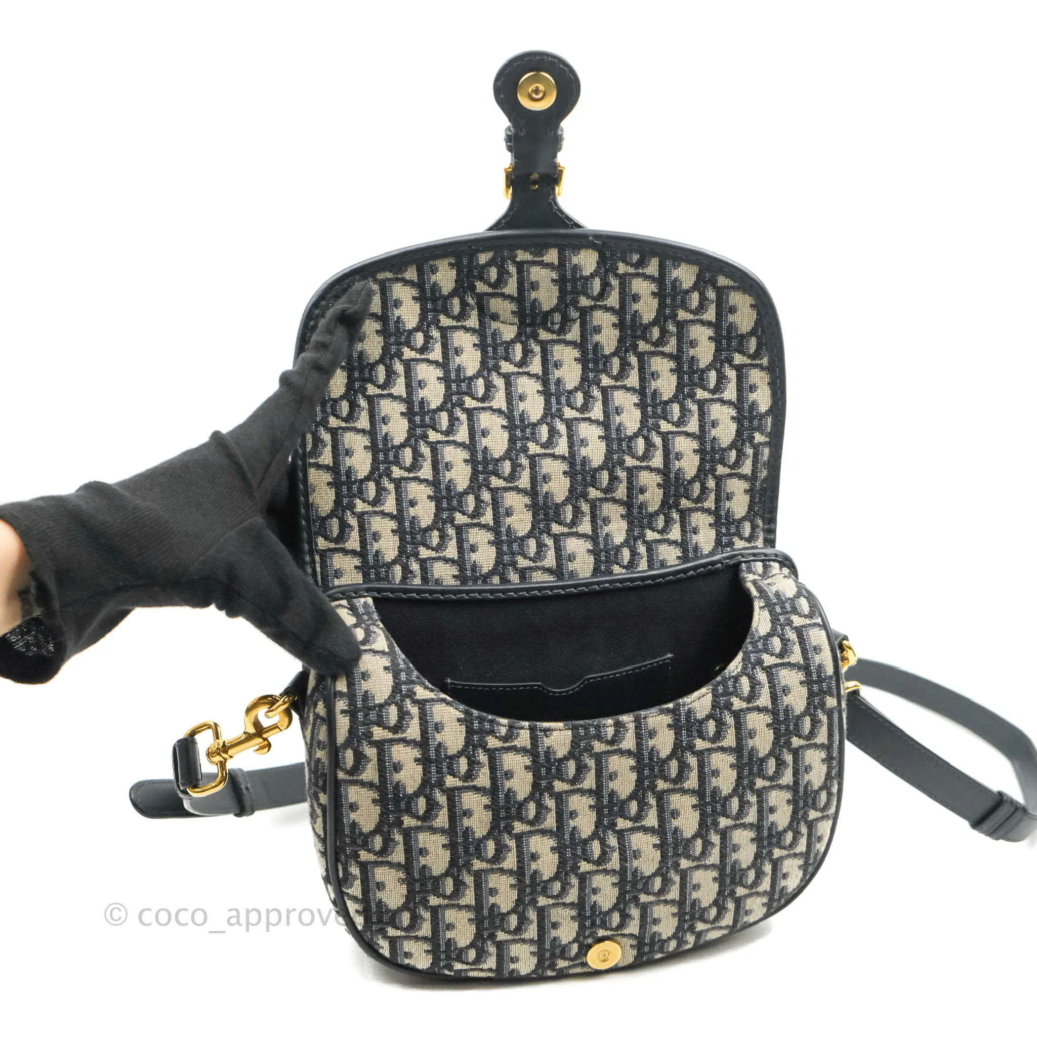 Dior Medium Bobby Bag Blue Oblique Jacquard Canvas