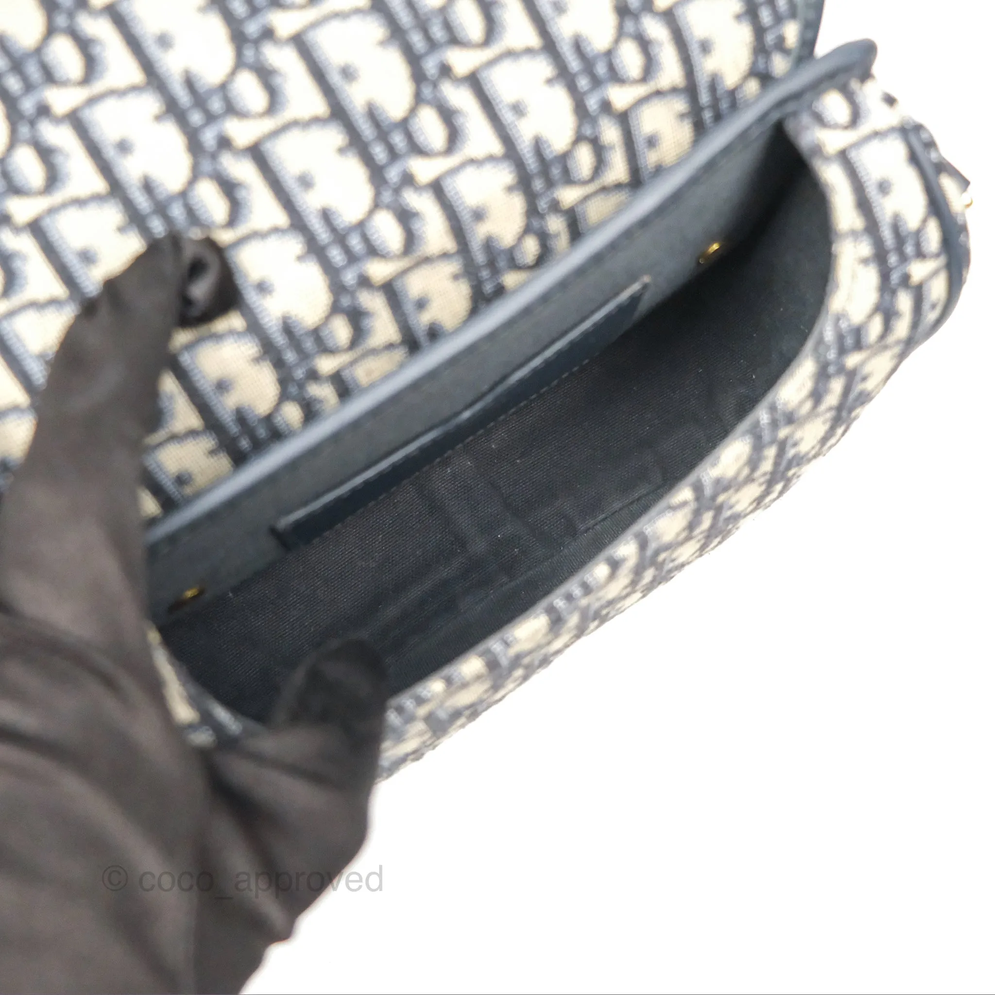 Dior Medium Bobby Bag Blue Oblique Jacquard Canvas