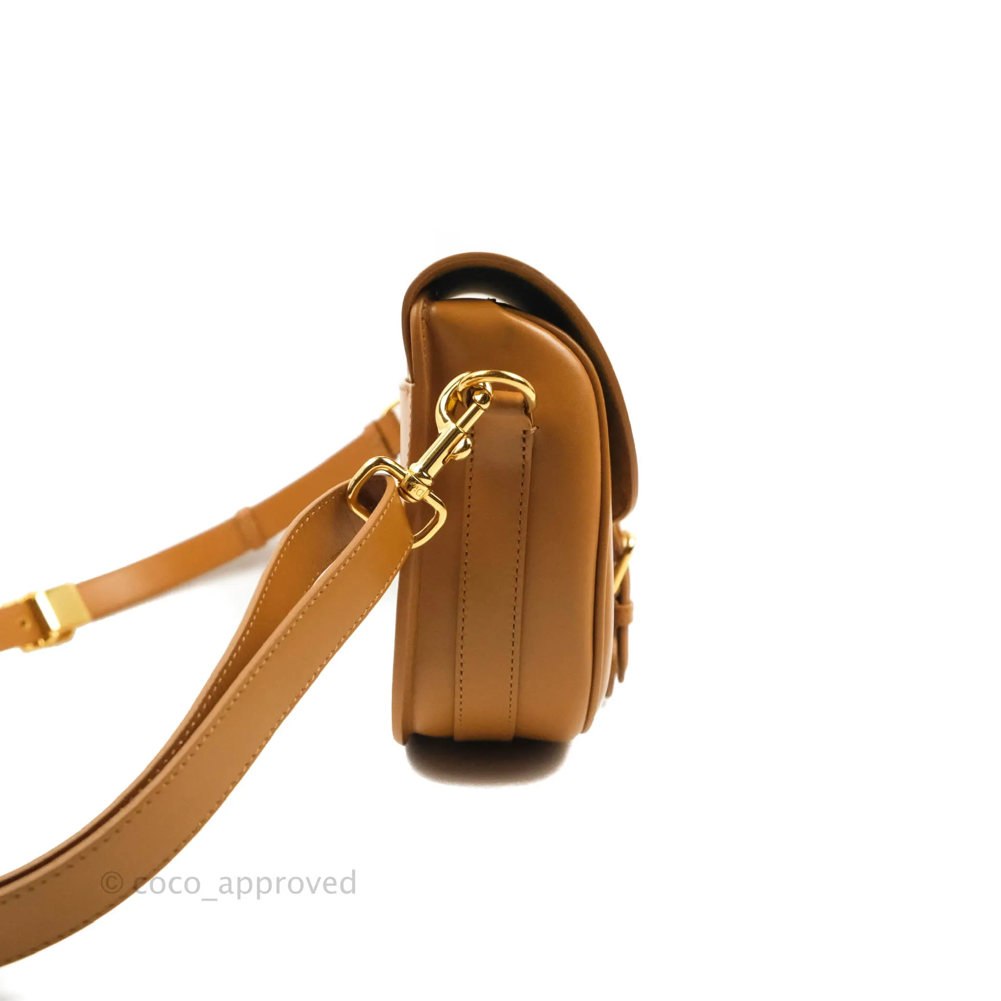 Dior Medium Bobby Bag Camel Calfskin Gold Hardware