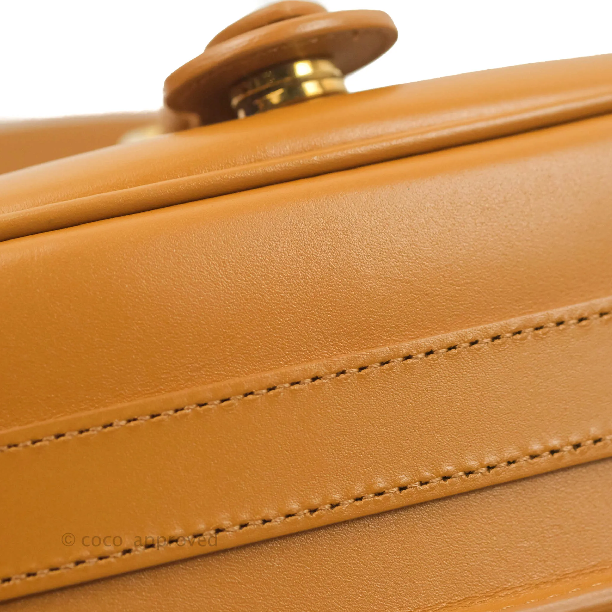 Dior Medium Bobby Bag Camel Calfskin Gold Hardware