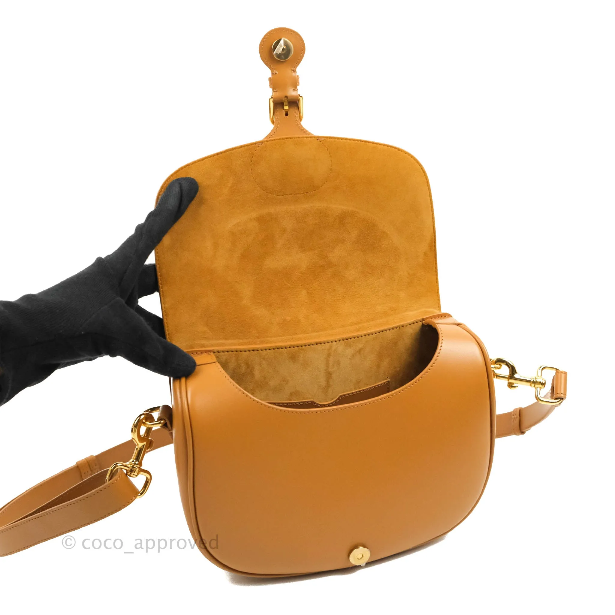 Dior Medium Bobby Bag Camel Calfskin Gold Hardware