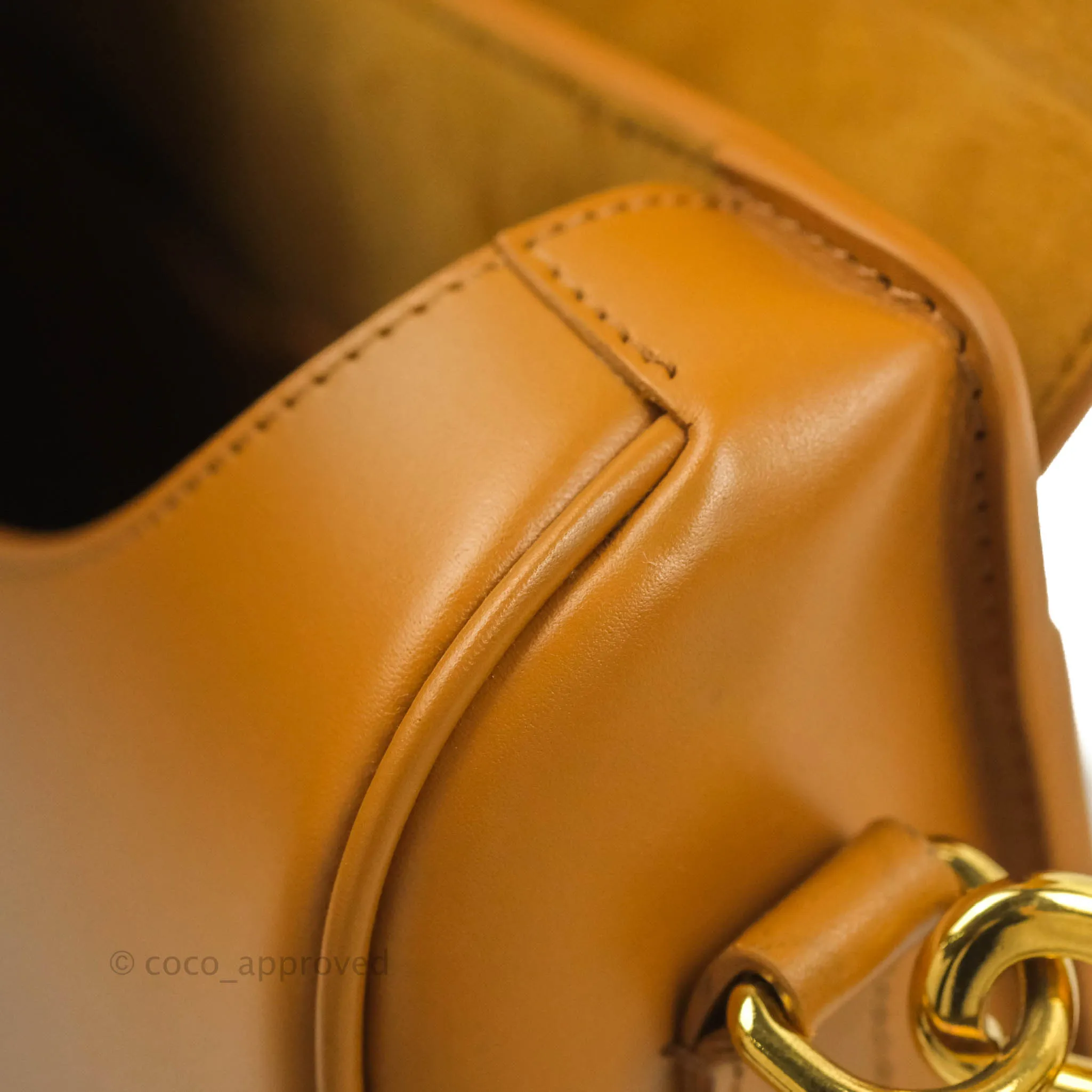 Dior Medium Bobby Bag Camel Calfskin Gold Hardware