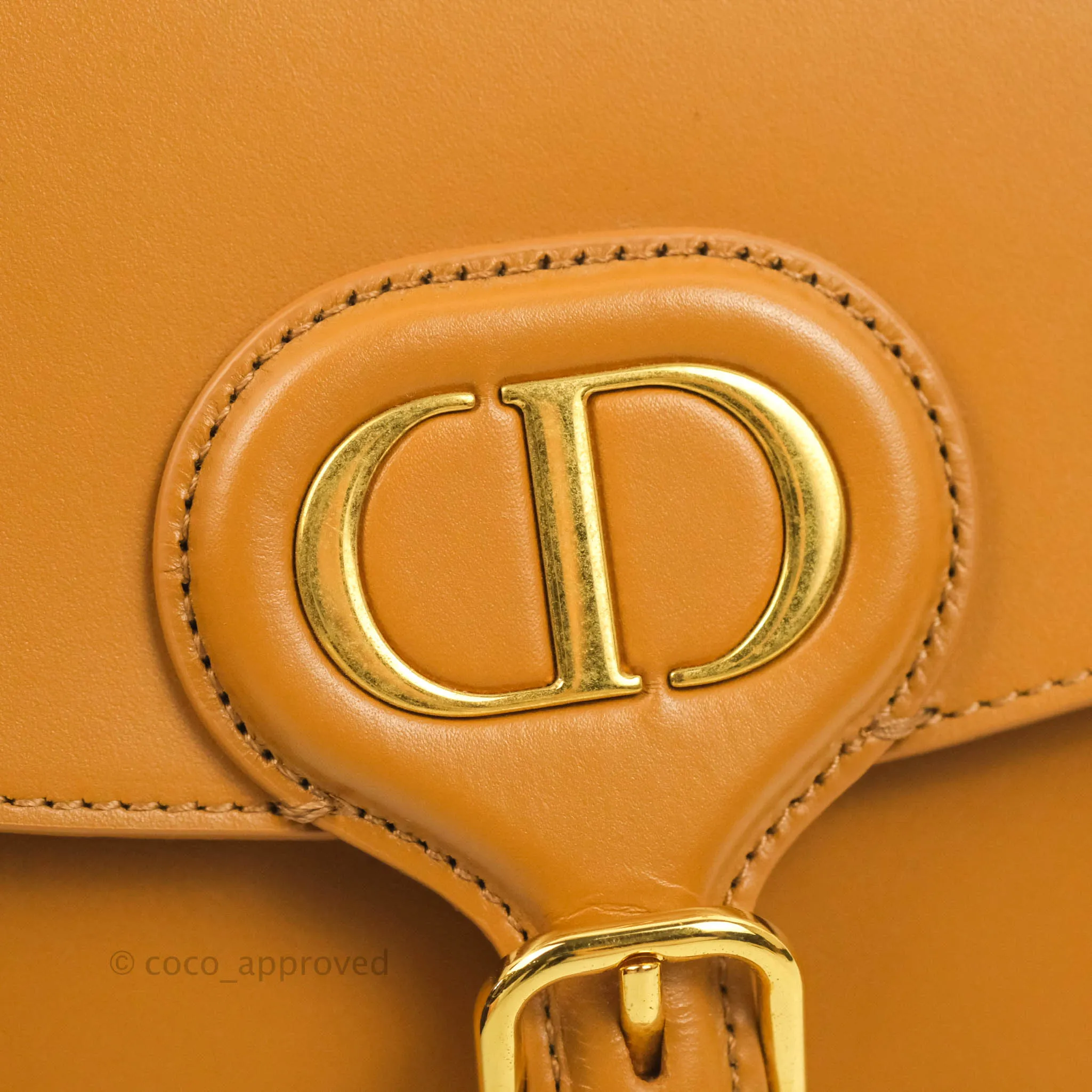 Dior Medium Bobby Bag Camel Calfskin Gold Hardware