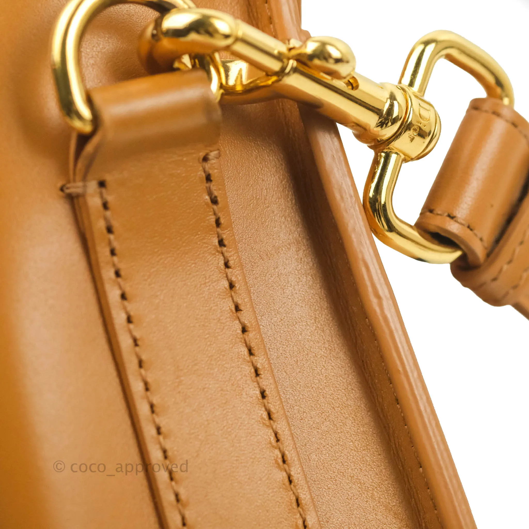 Dior Medium Bobby Bag Camel Calfskin Gold Hardware