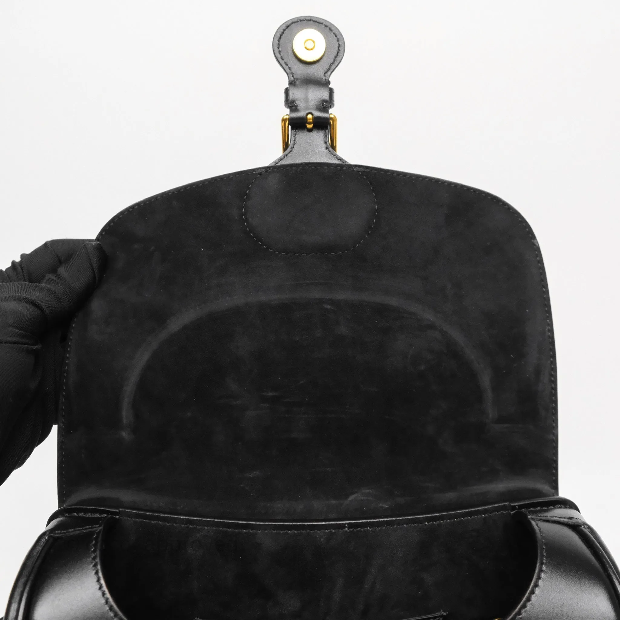 Dior Medium Bobby Flap Black Box Calfskin
