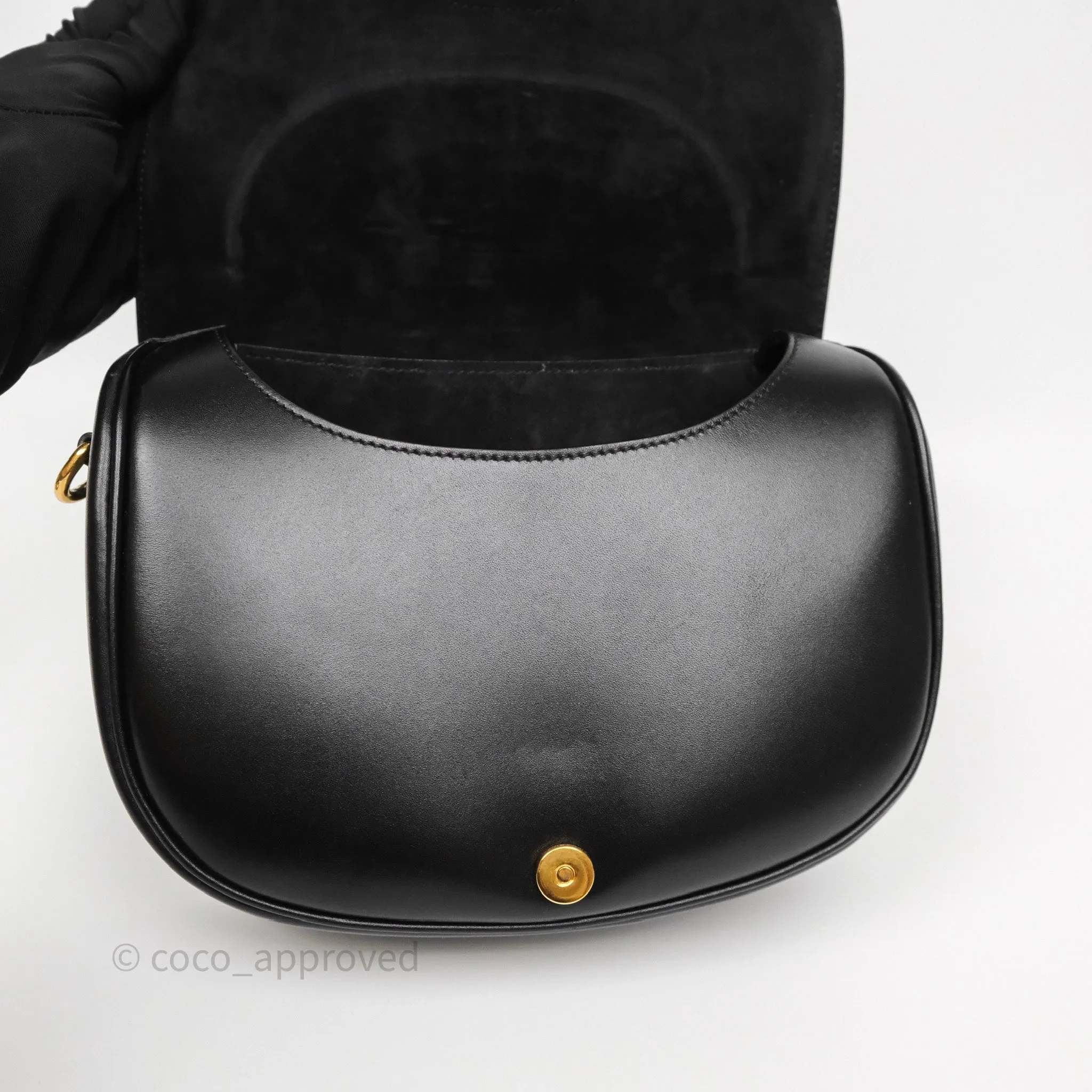 Dior Medium Bobby Flap Black Box Calfskin