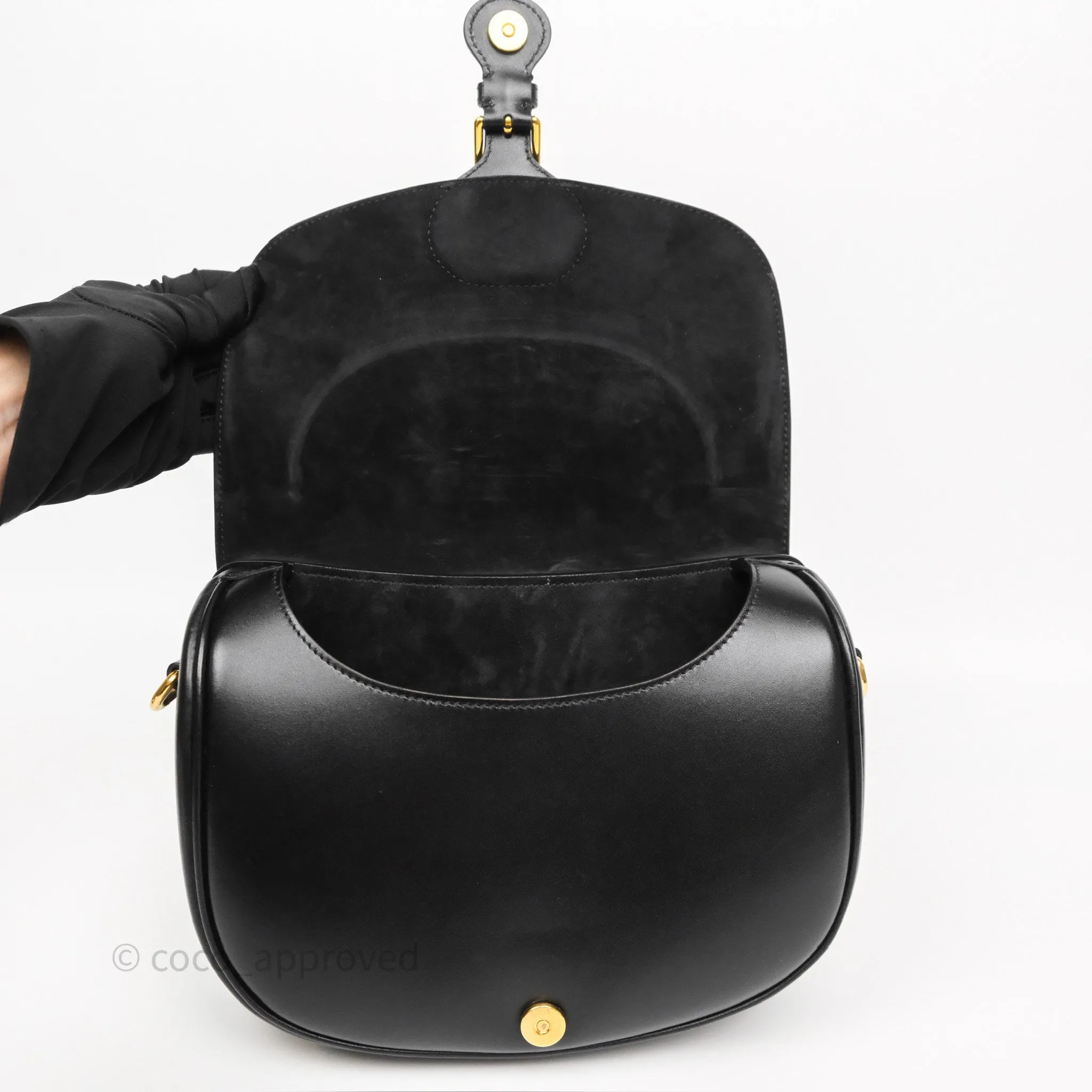 Dior Medium Bobby Flap Black Box Calfskin