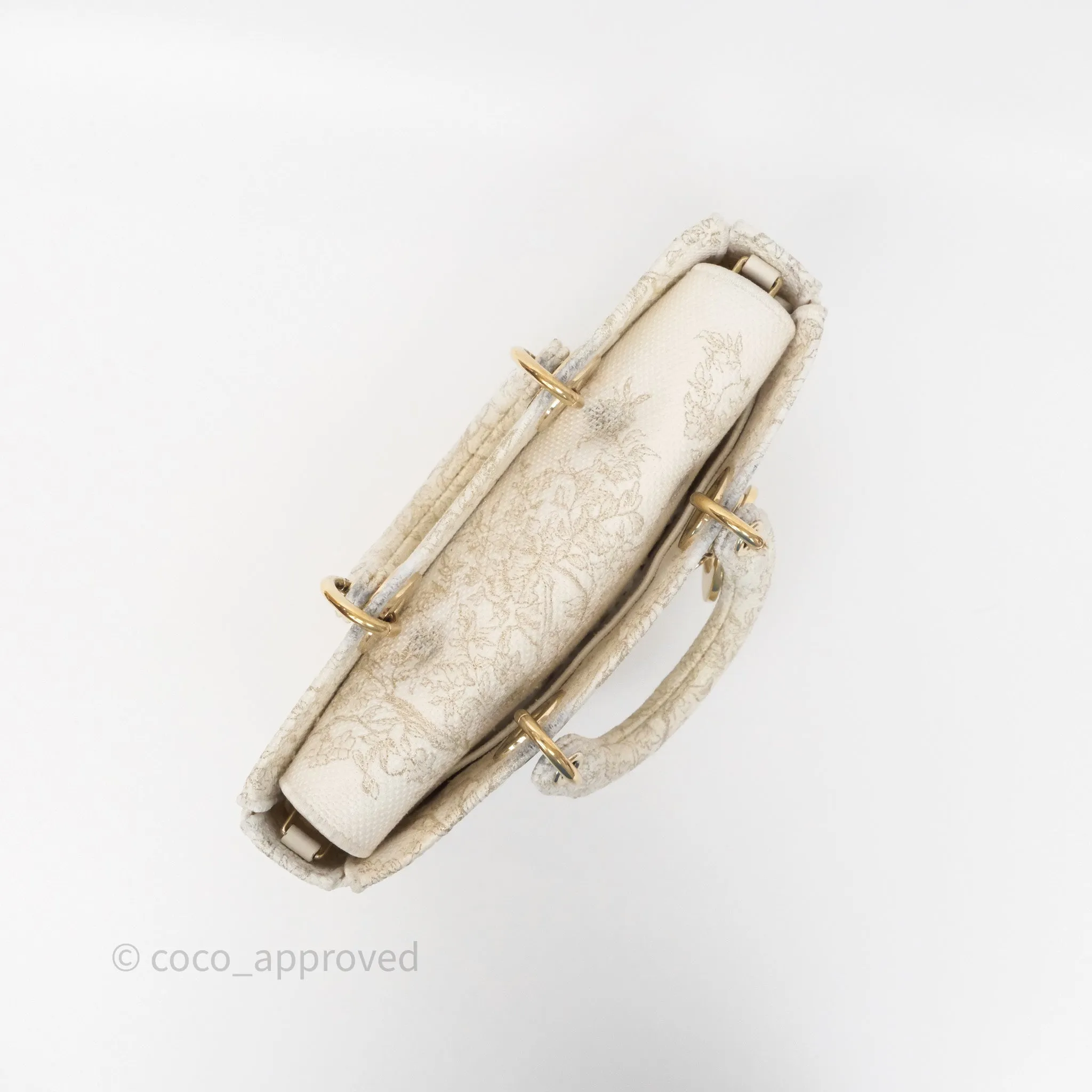 Dior Medium Lady D-Joy Bag Dior Jardin d'Hiver Embroidery White