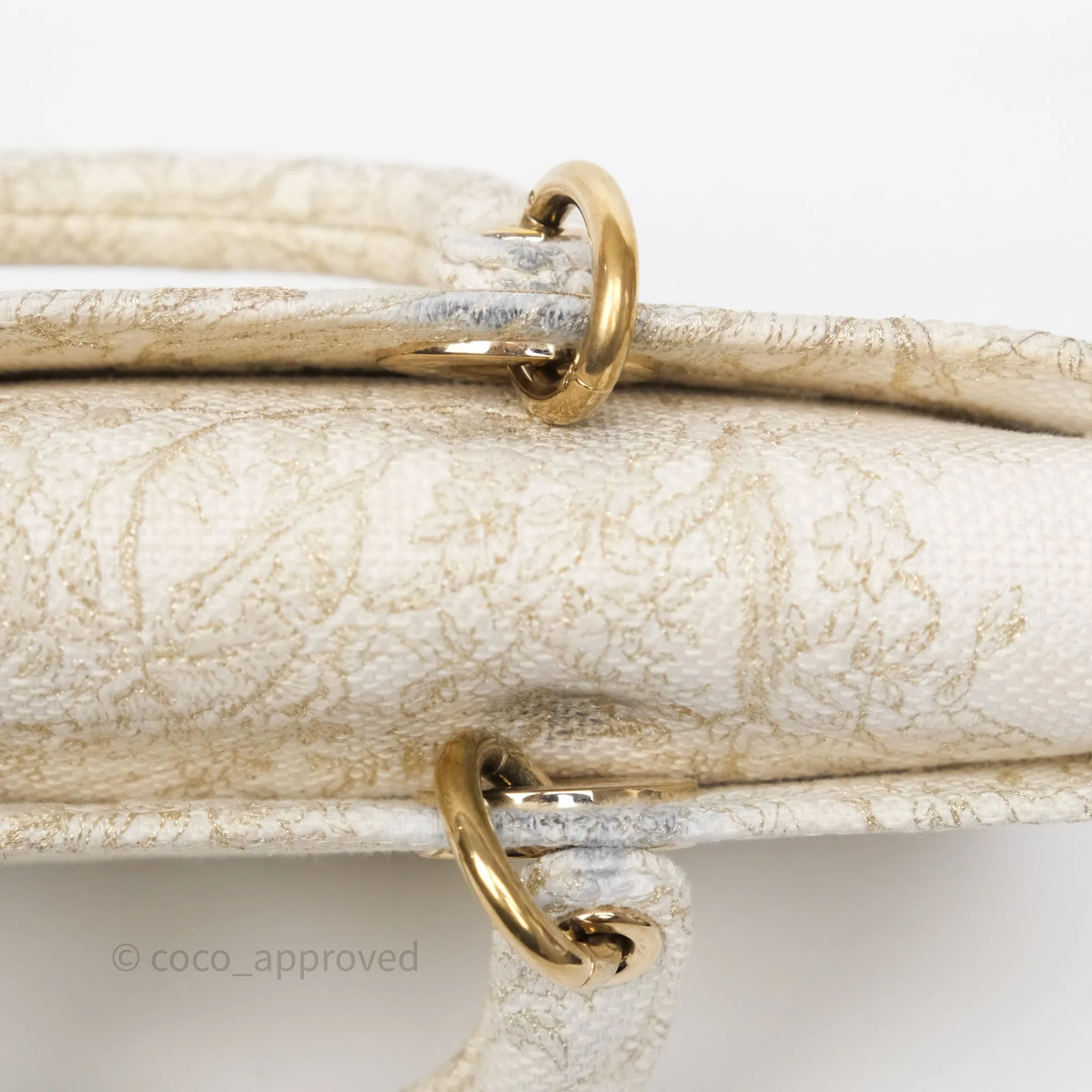 Dior Medium Lady D-Joy Bag Dior Jardin d'Hiver Embroidery White