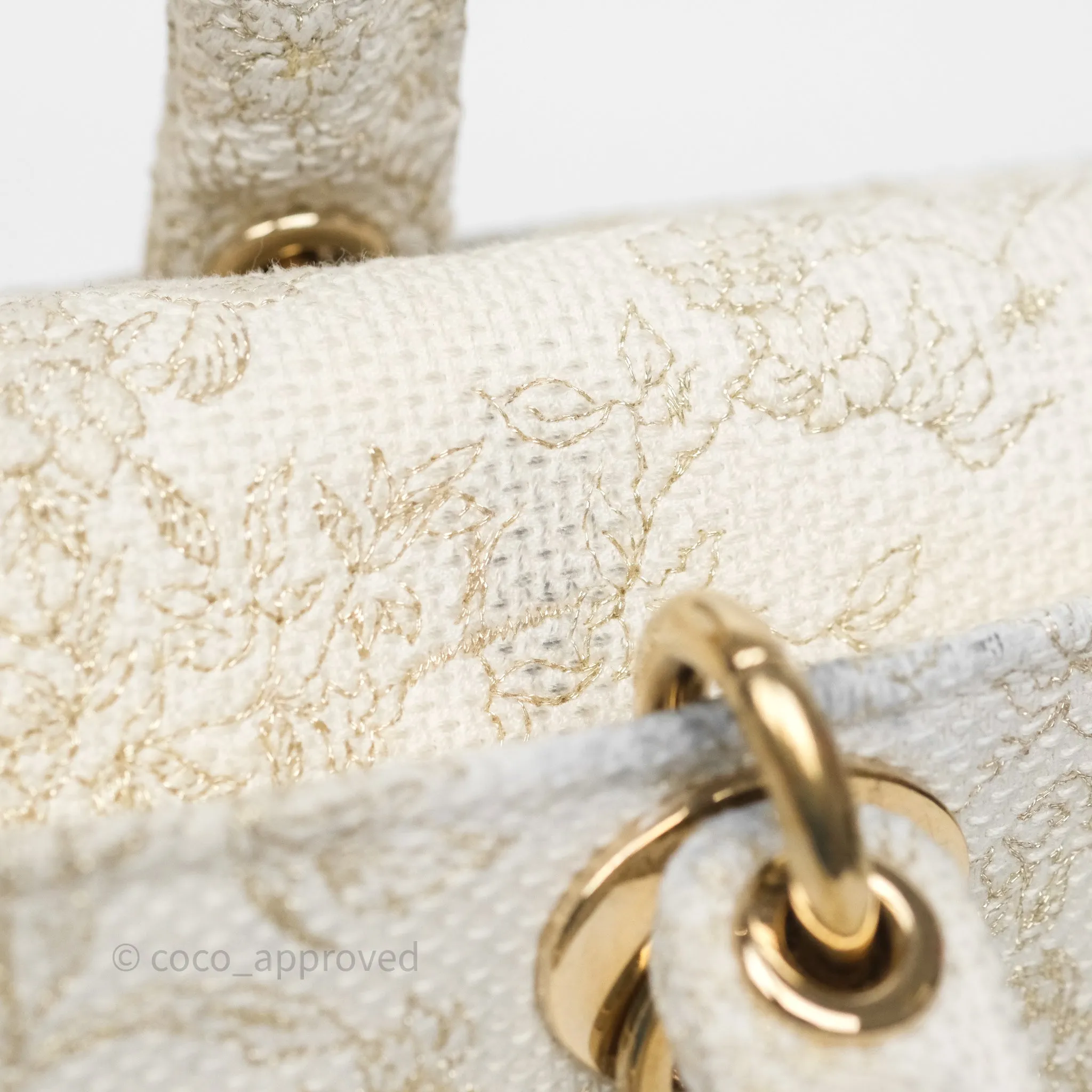 Dior Medium Lady D-Joy Bag Dior Jardin d'Hiver Embroidery White