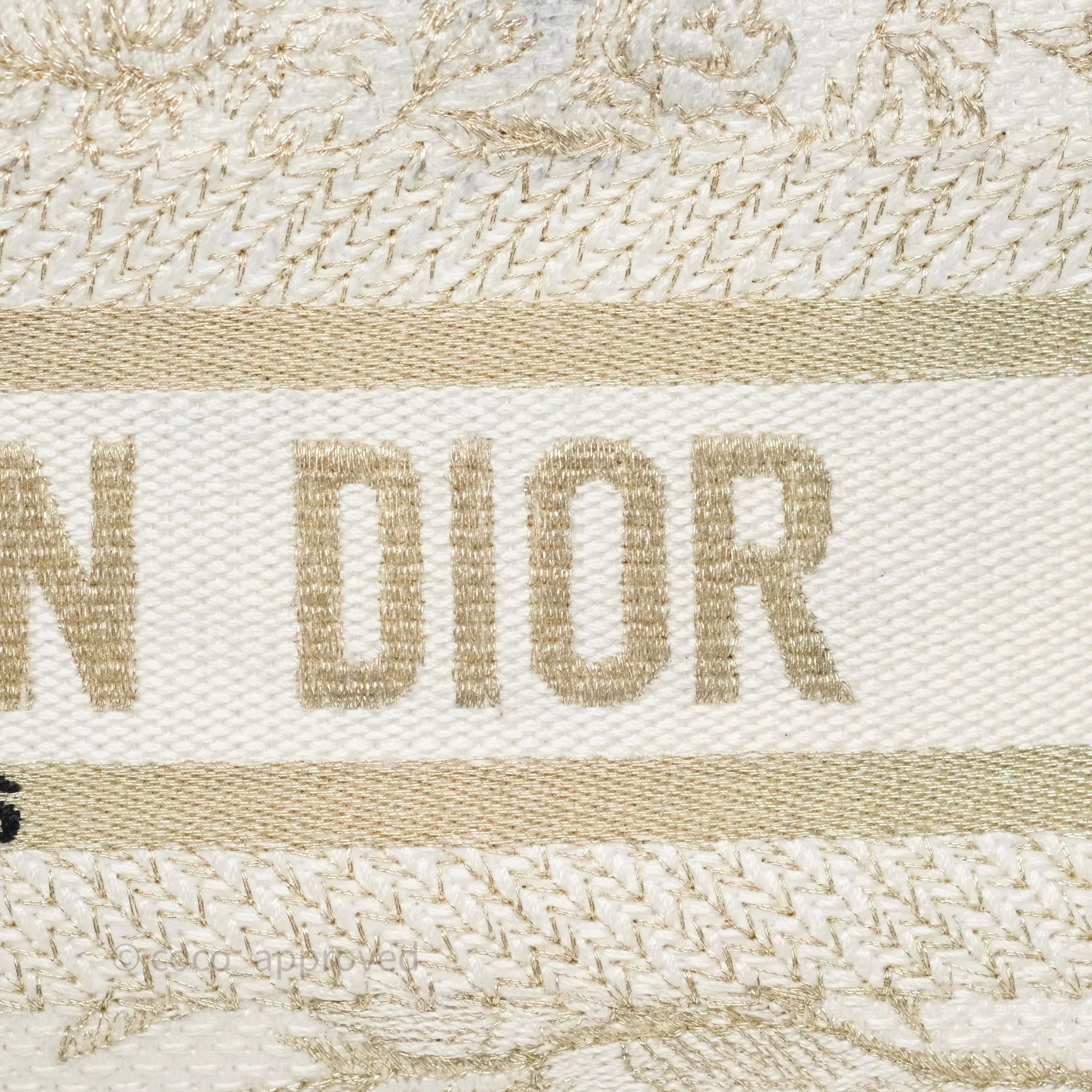Dior Medium Lady D-Joy Bag Dior Jardin d'Hiver Embroidery White