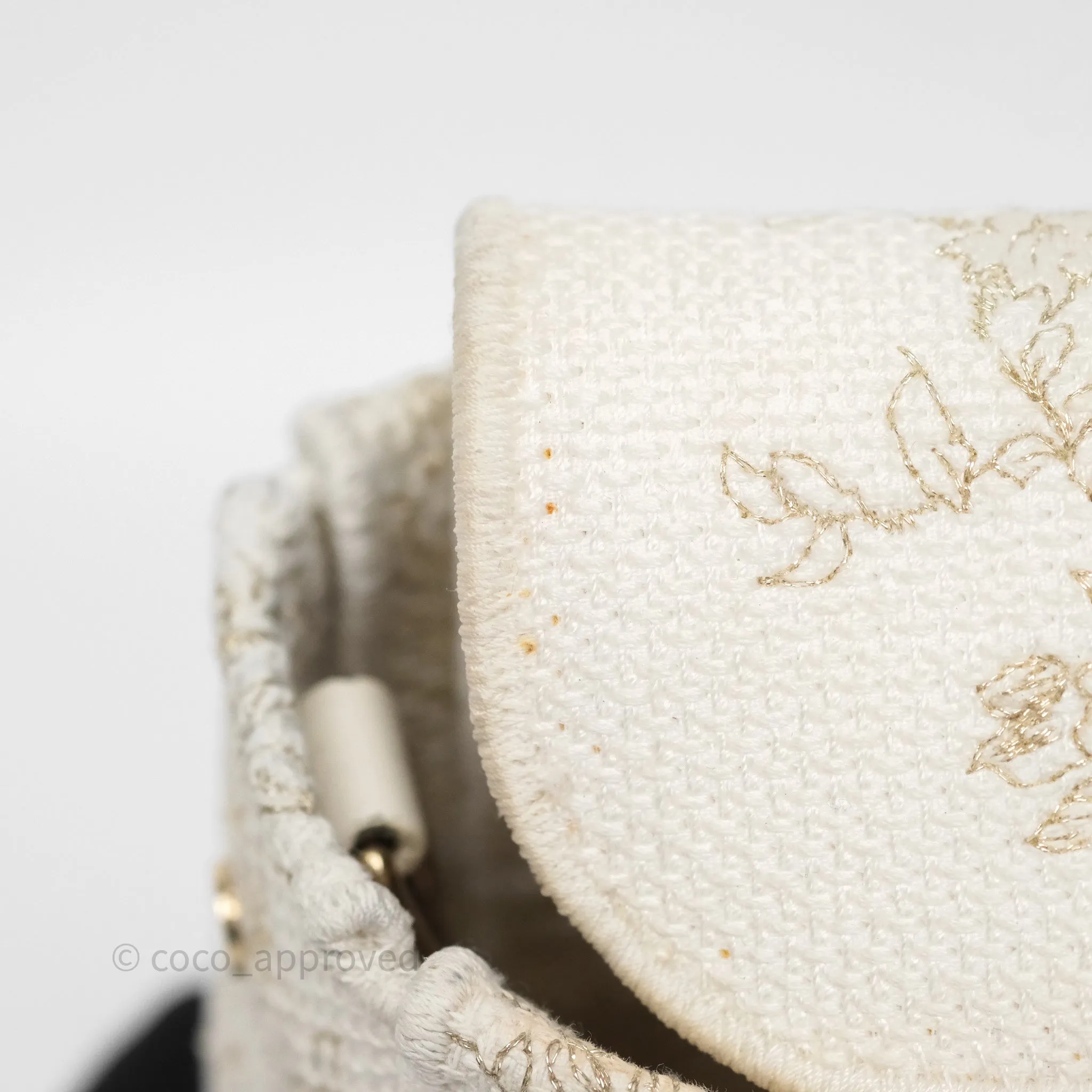 Dior Medium Lady D-Joy Bag Dior Jardin d'Hiver Embroidery White