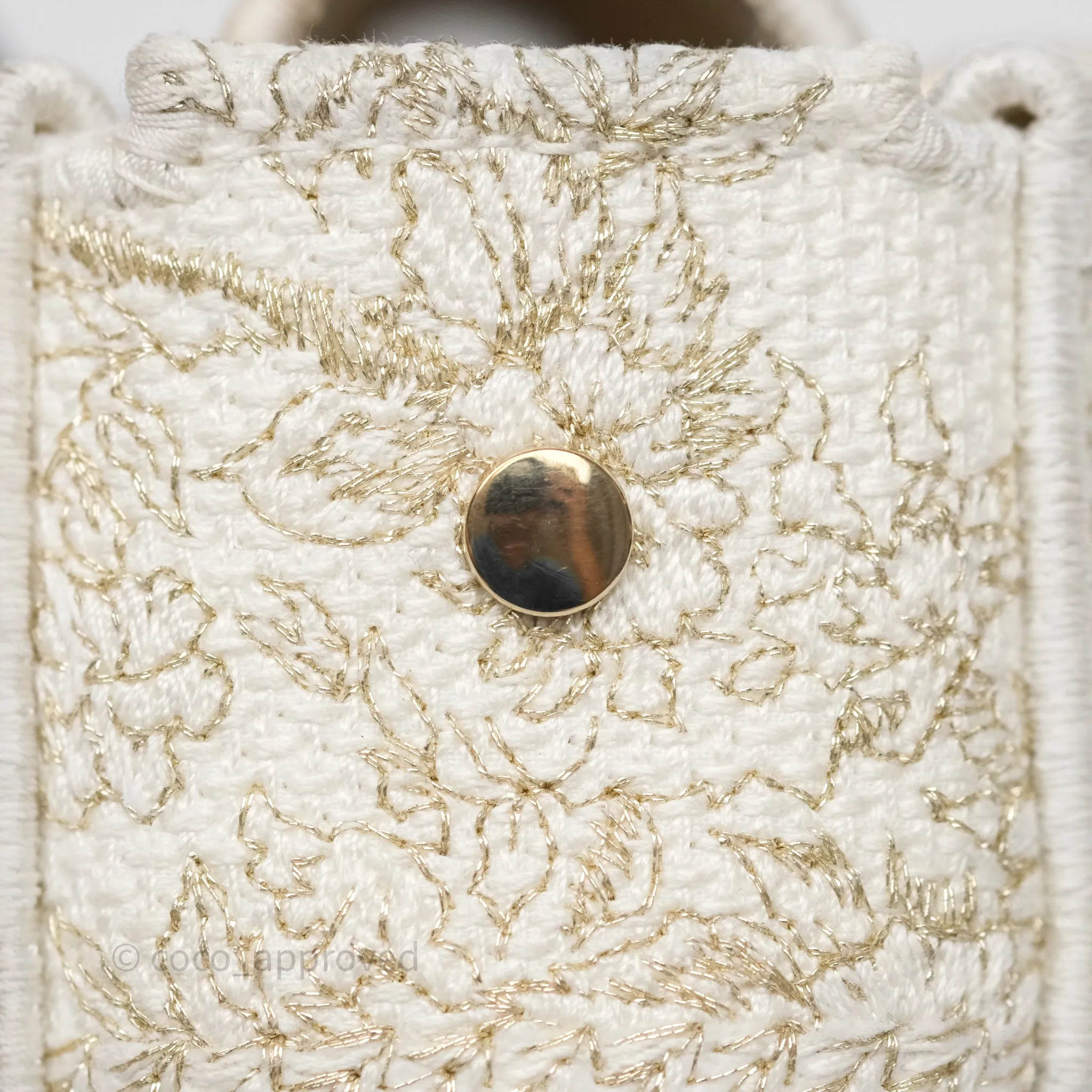 Dior Medium Lady D-Joy Bag Dior Jardin d'Hiver Embroidery White