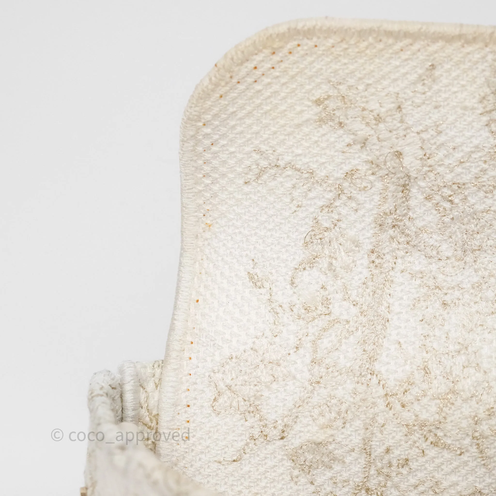 Dior Medium Lady D-Joy Bag Dior Jardin d'Hiver Embroidery White