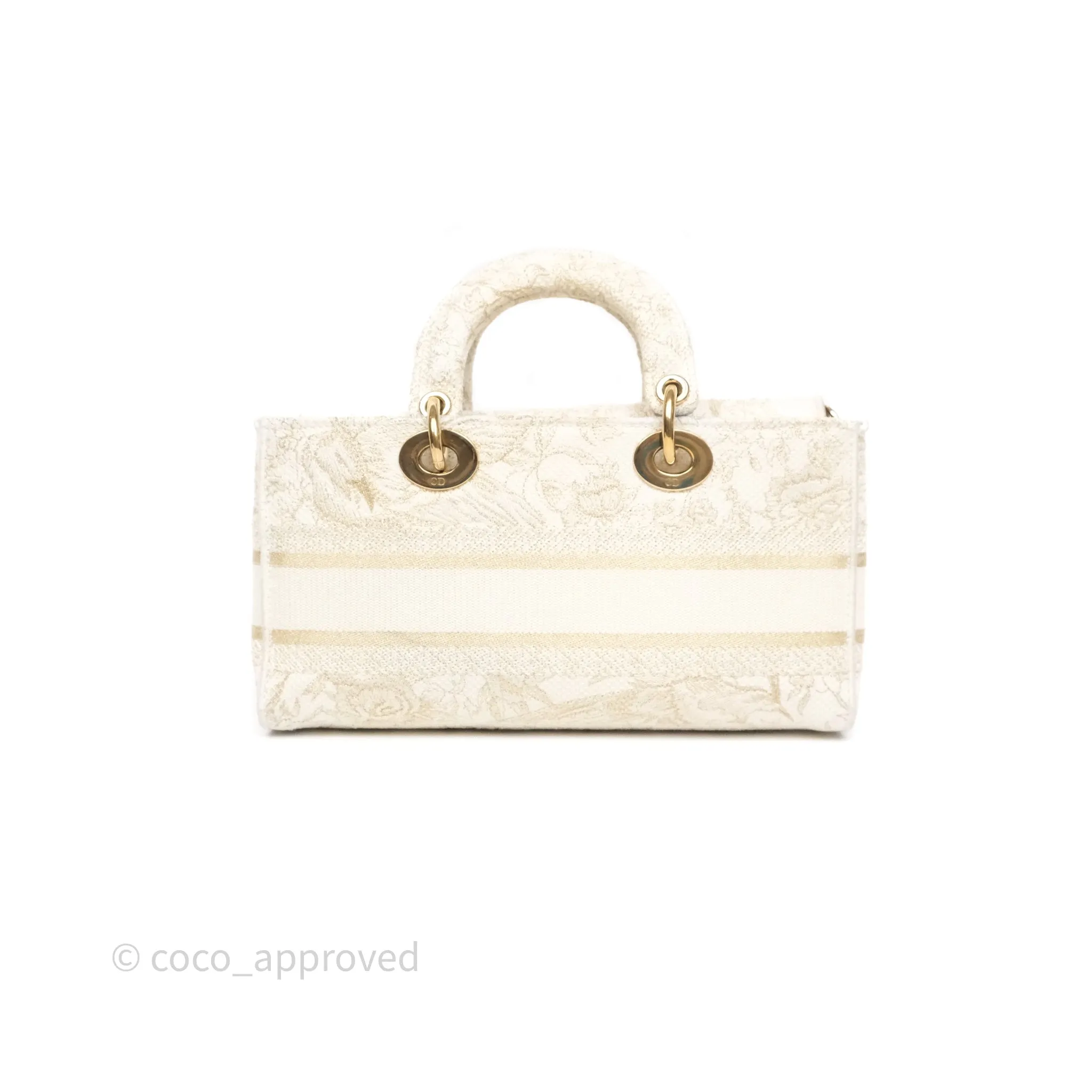 Dior Medium Lady D-Joy Bag Dior Jardin d'Hiver Embroidery White