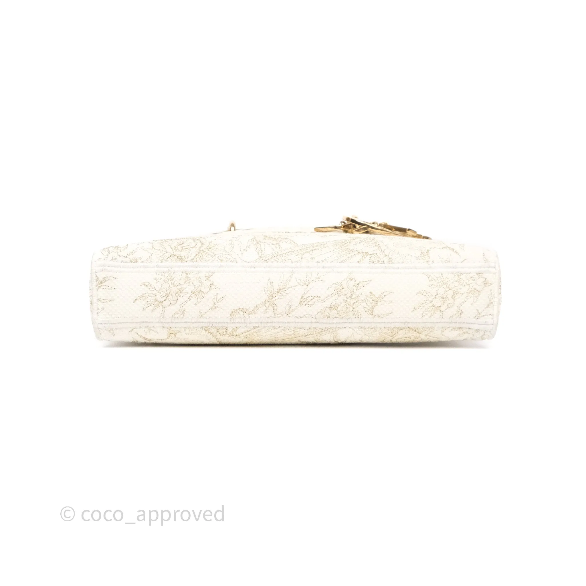 Dior Medium Lady D-Joy Bag Dior Jardin d'Hiver Embroidery White