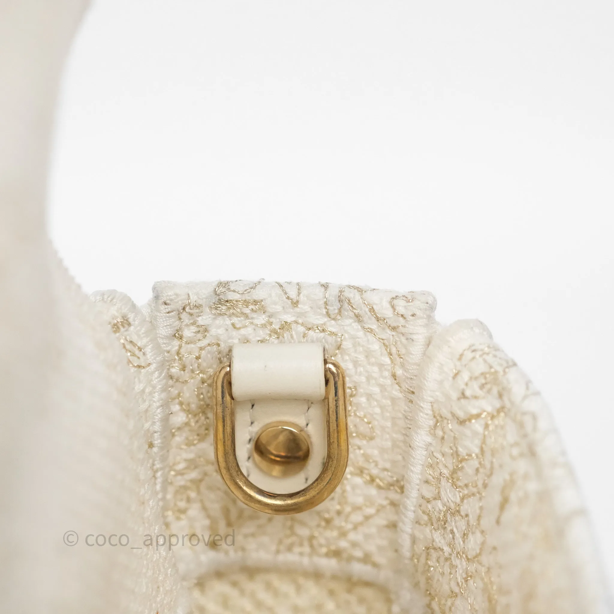 Dior Medium Lady D-Joy Bag Dior Jardin d'Hiver Embroidery White