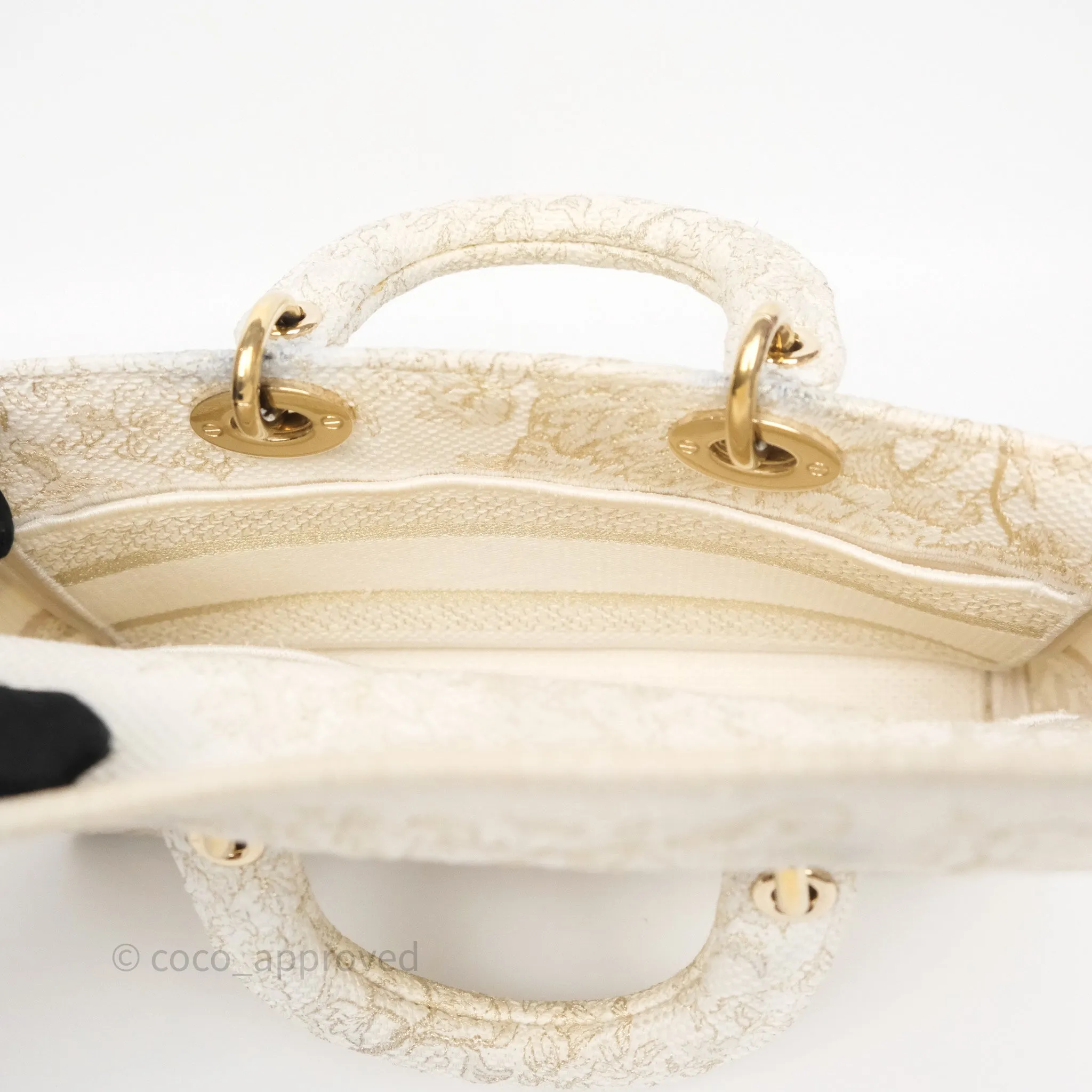 Dior Medium Lady D-Joy Bag Dior Jardin d'Hiver Embroidery White