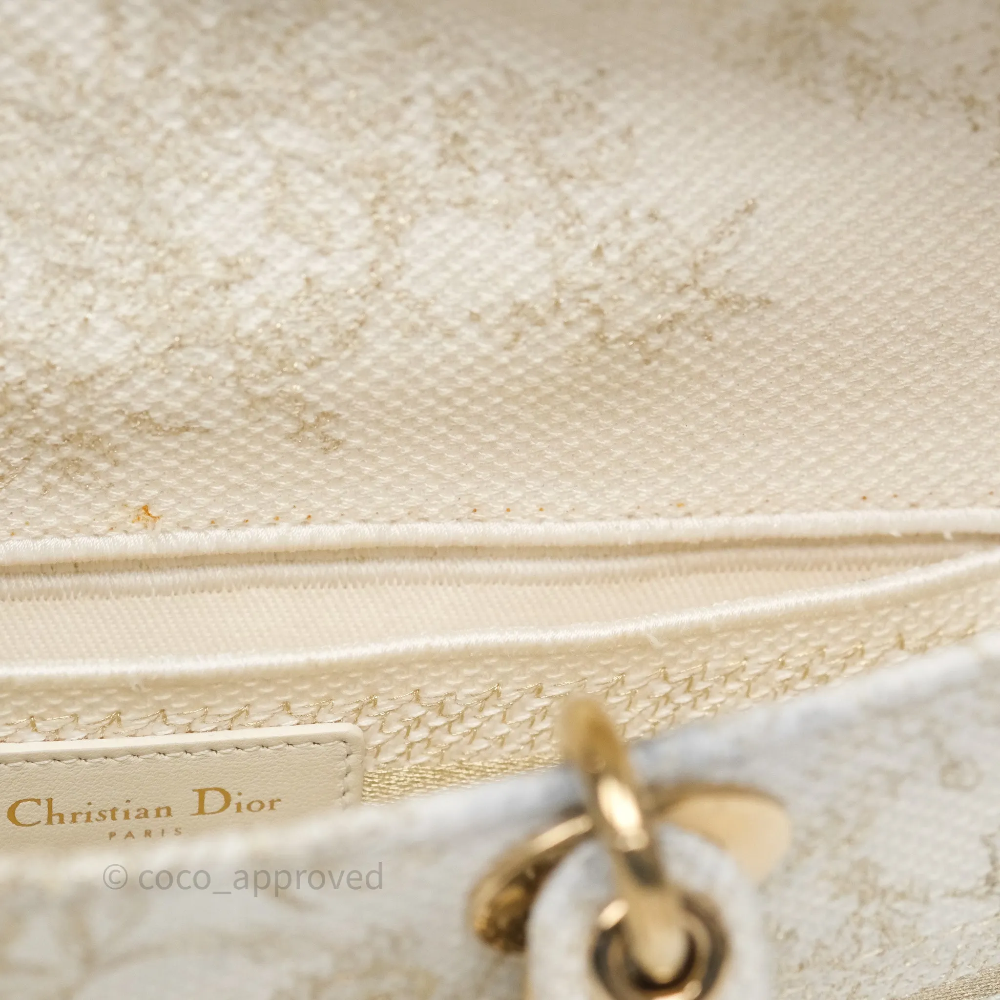 Dior Medium Lady D-Joy Bag Dior Jardin d'Hiver Embroidery White