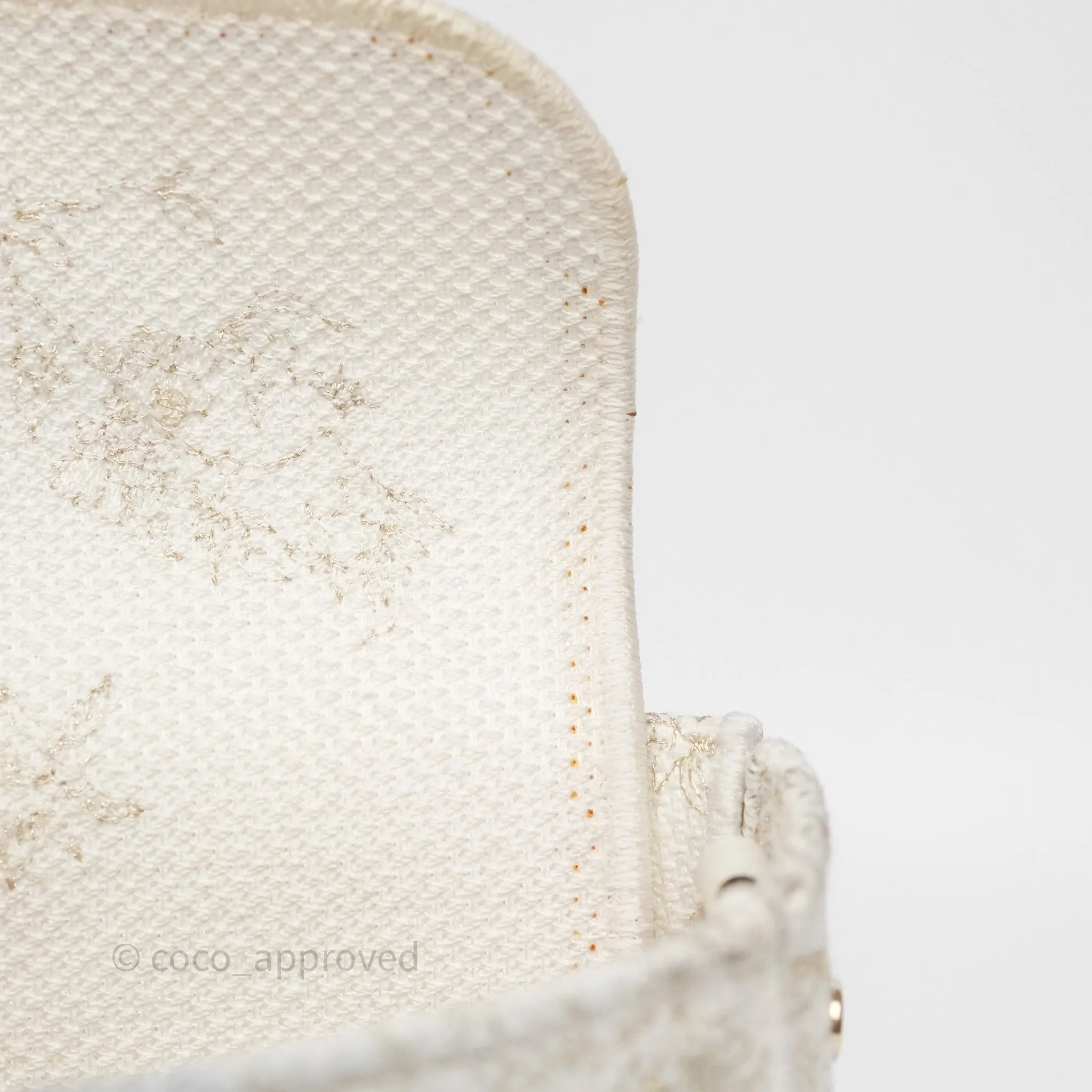 Dior Medium Lady D-Joy Bag Dior Jardin d'Hiver Embroidery White